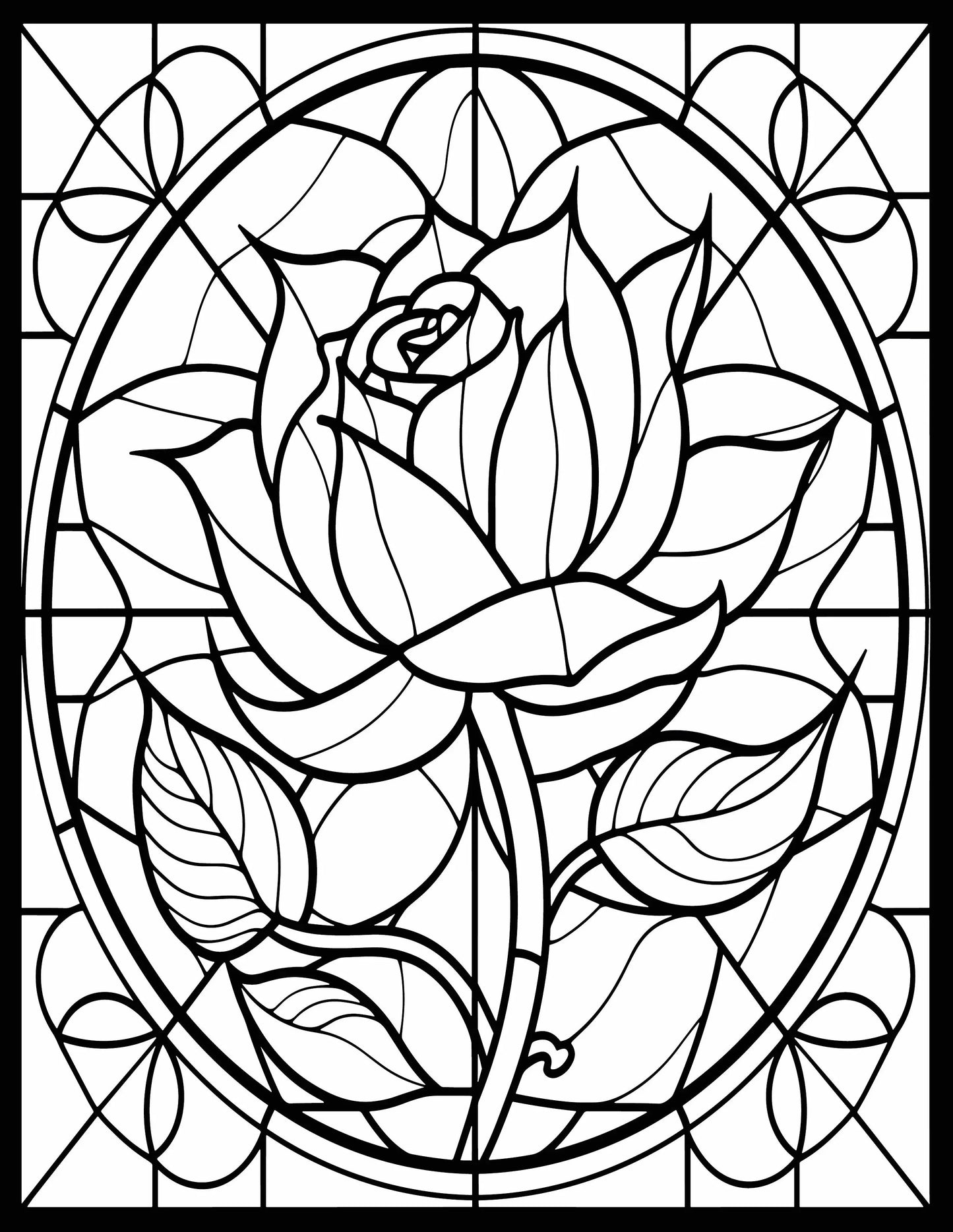 233 Floral Stained Glass Coloring Pages Robs Books