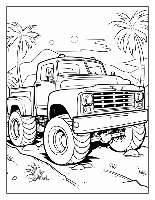 120 Monster truck Coloring Pages For Kids Volume - 1 Robs Books