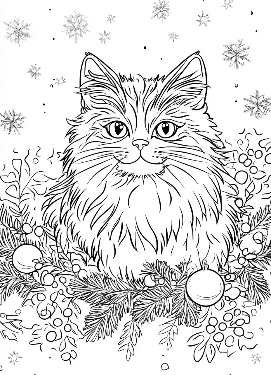 100 Christmas Cats Coloring Pages Robs Books