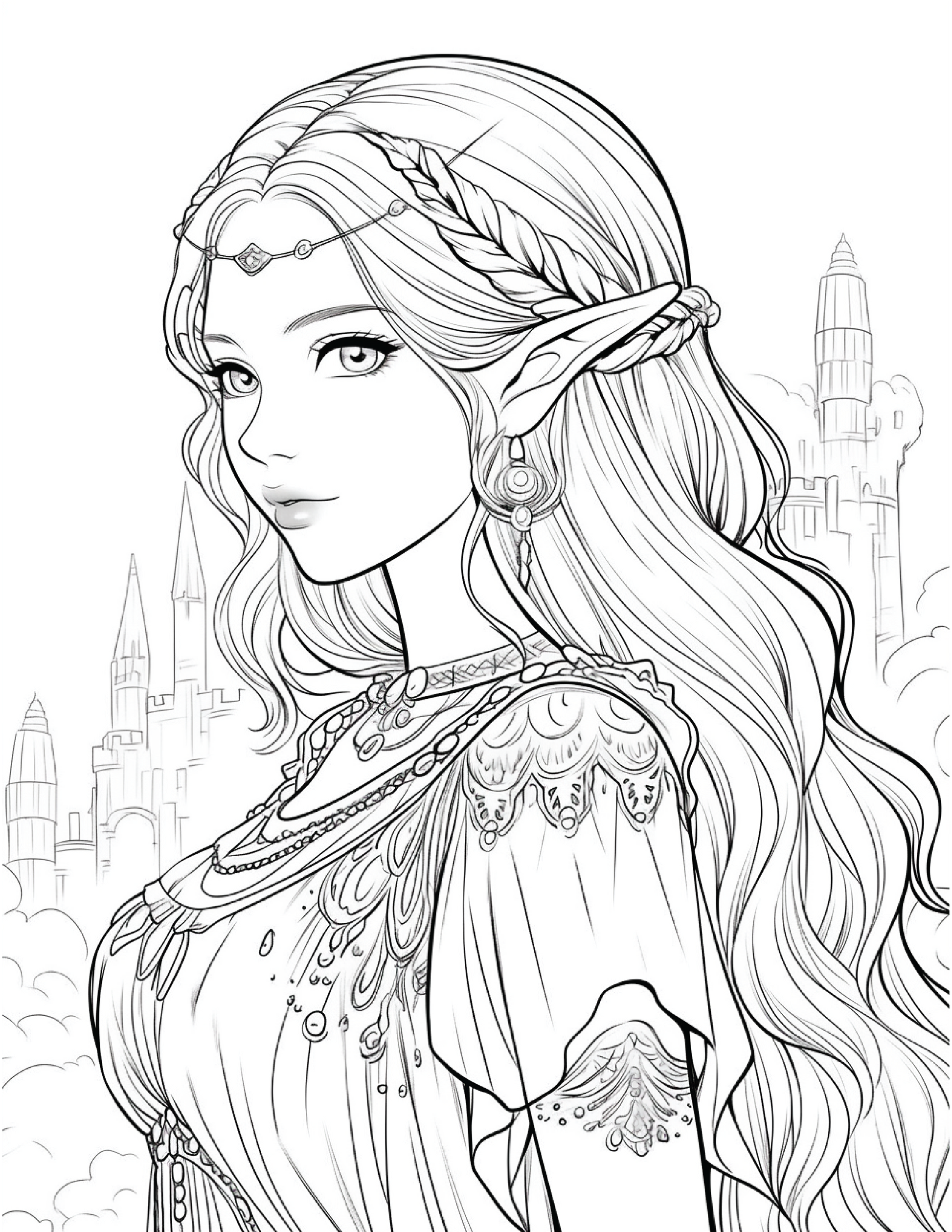 300 Elf Princess Coloring Pages 11 Robs Books