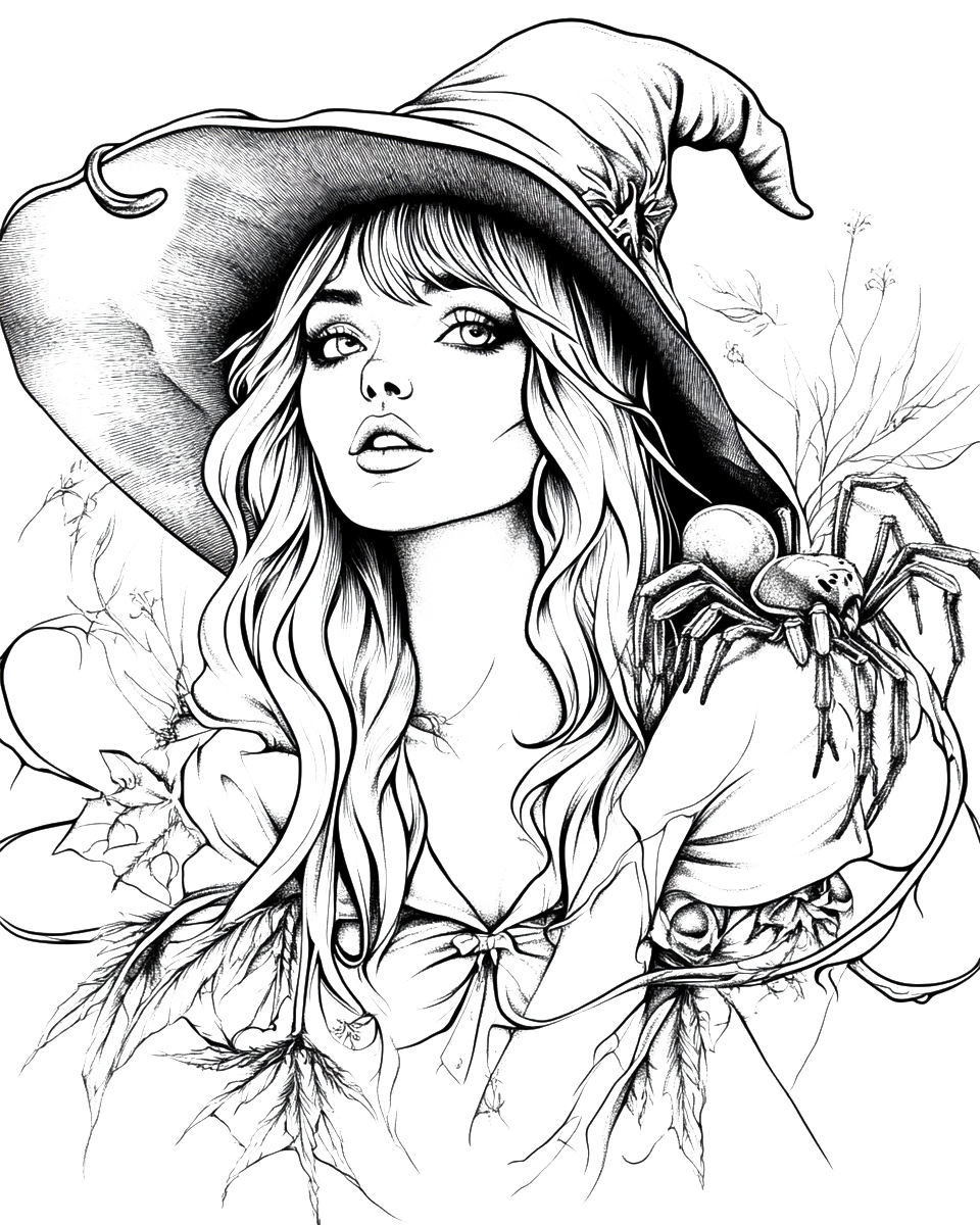 120 Halloween Witch Coloring Pages Robs Books