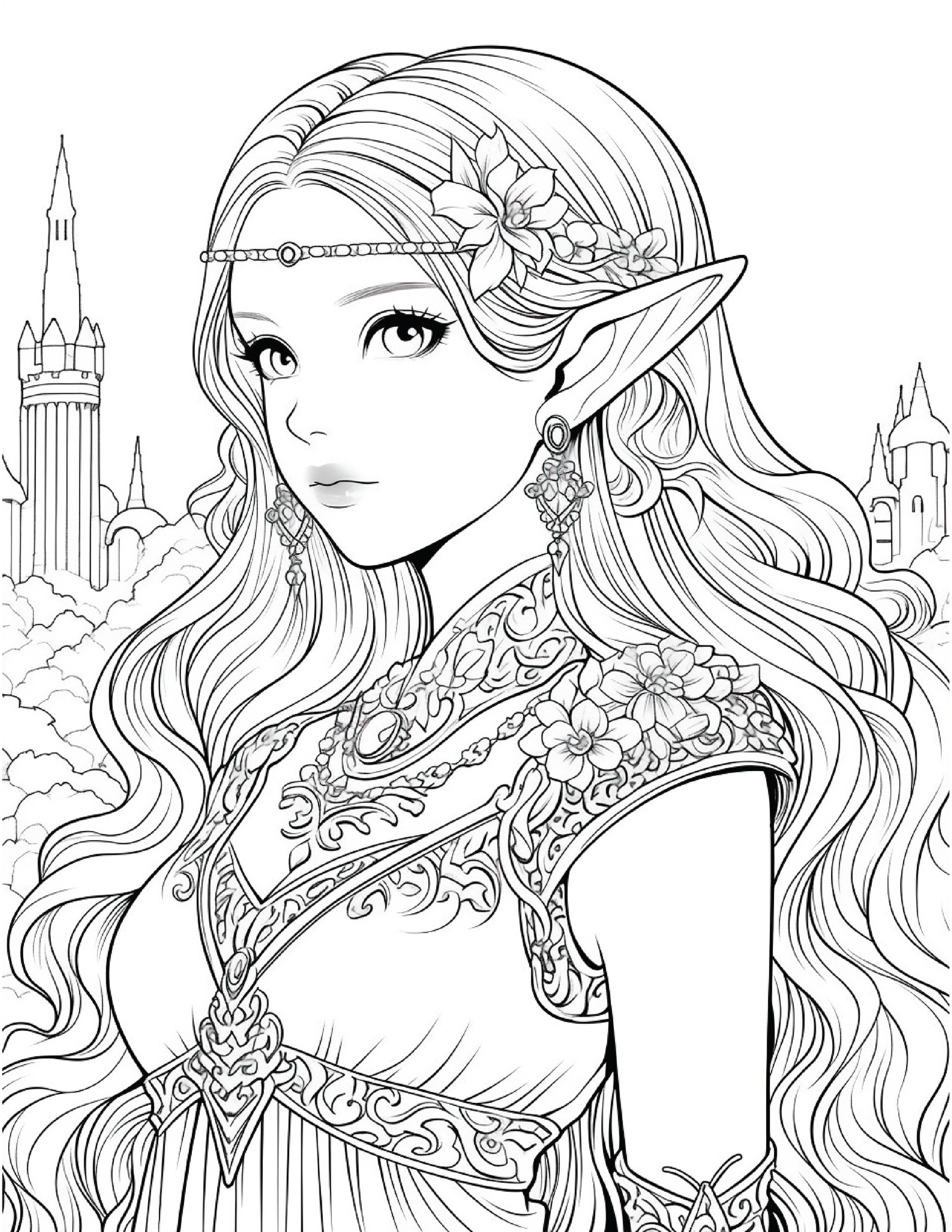 300 Elf Princess Coloring Pages 9 Robs Books
