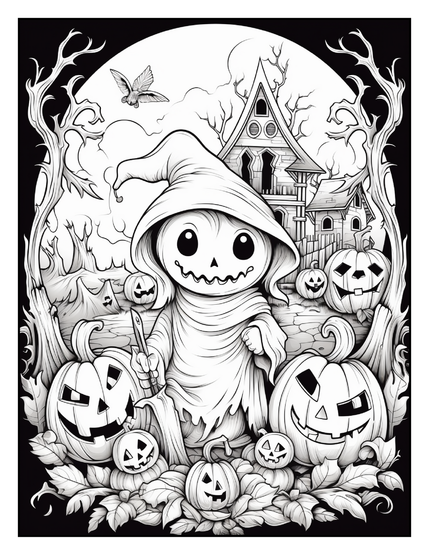 100 Halloween Ghost Coloring Pages For Adults Robs Books