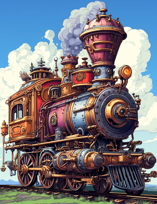 100 Steampunk Train Coloring Pages 1 Robs Books