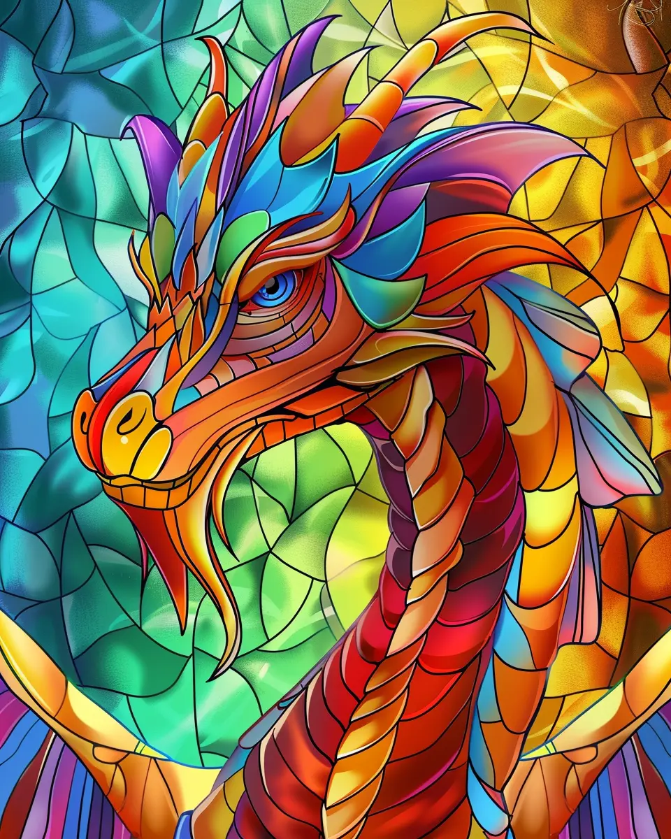 200 Stained Glass Dragon Coloring Pages for Adults Robs Books