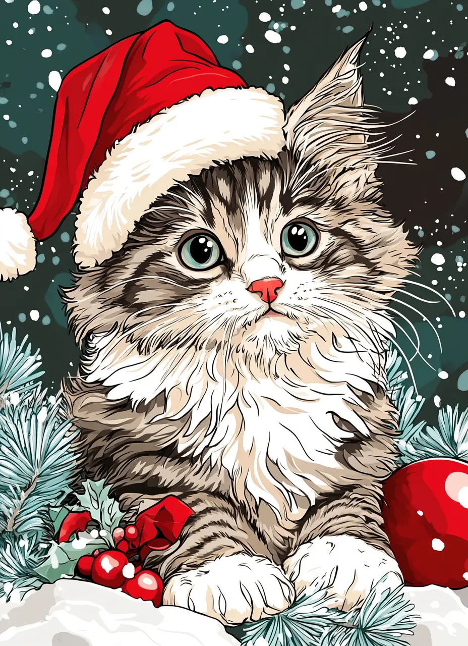 100 Christmas Cats Coloring Pages Robs Books