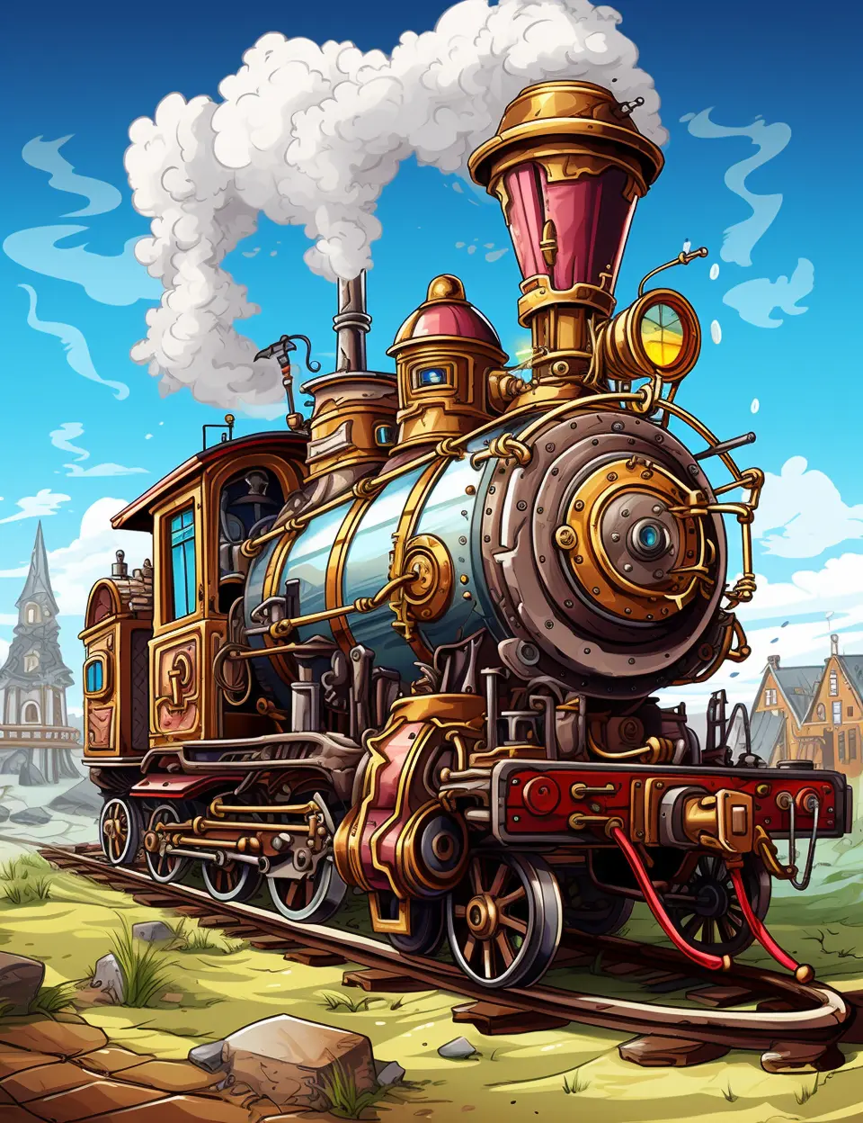 100 Steampunk Train Coloring Pages 2 Robs Books