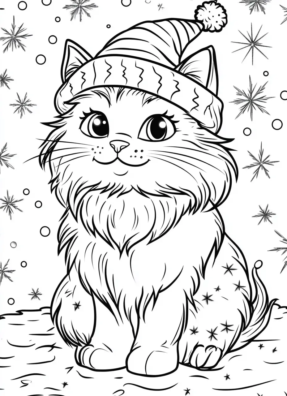 100 Christmas Cats Coloring Pages Robs Books