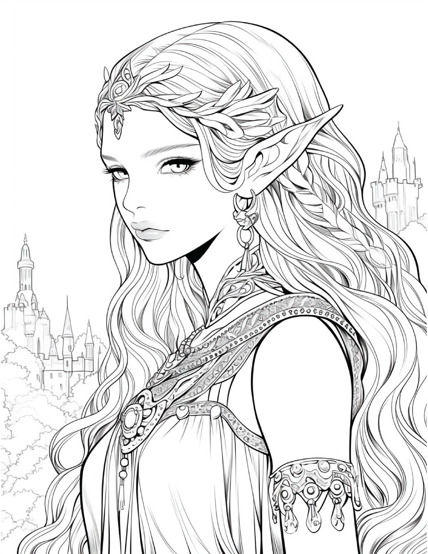300 Elf Princess Coloring Pages 11 Robs Books