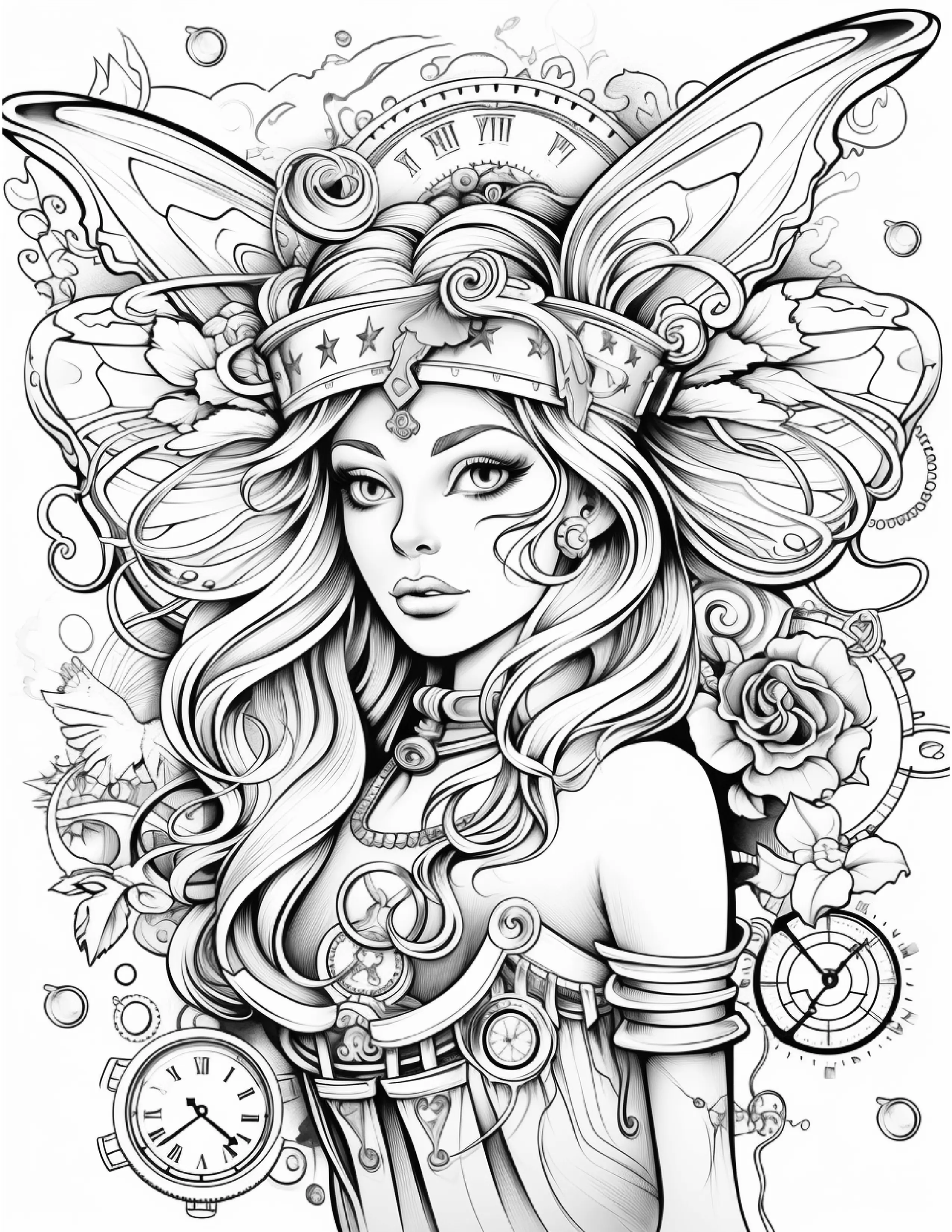 100 Steampunk Fairies Coloring Pages 2 Robs Books
