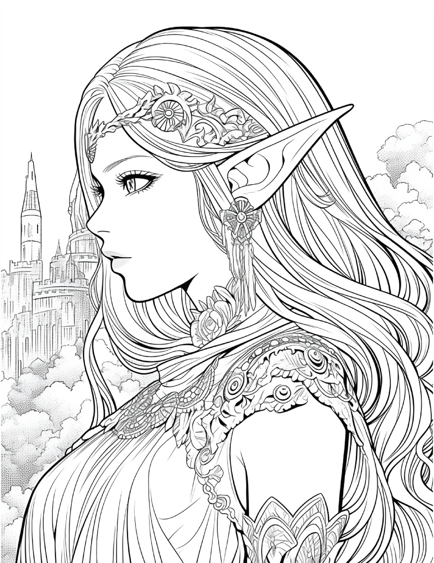 300 Elf Princess Coloring Pages 9 Robs Books