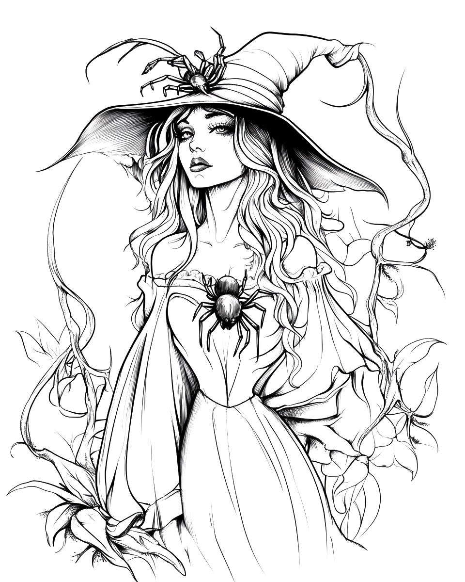 120 Halloween Witch Coloring Pages Robs Books