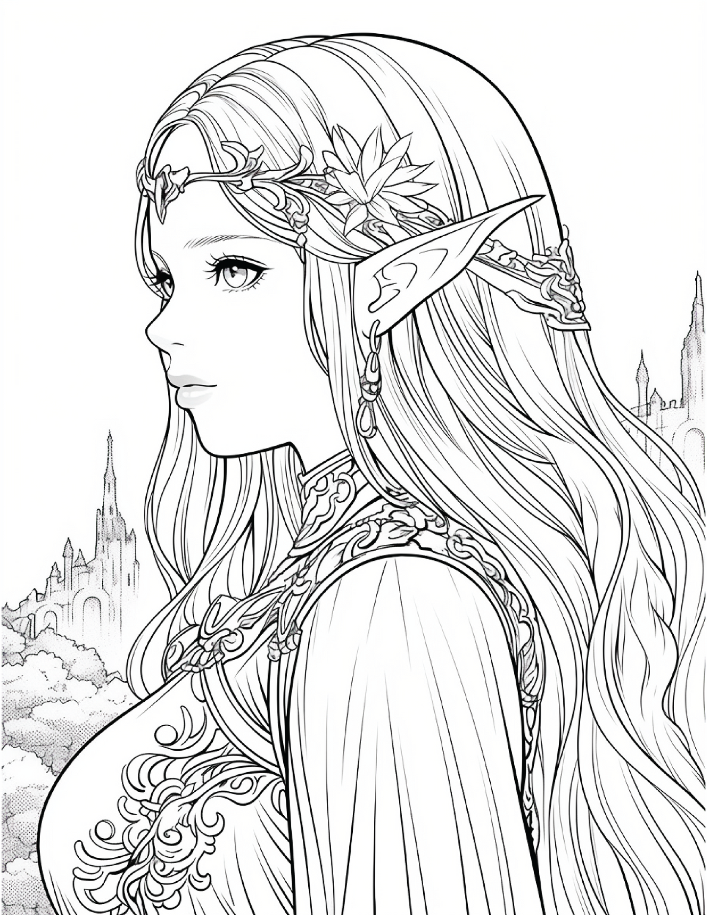 300 Elf Princess Coloring Pages 11 Robs Books