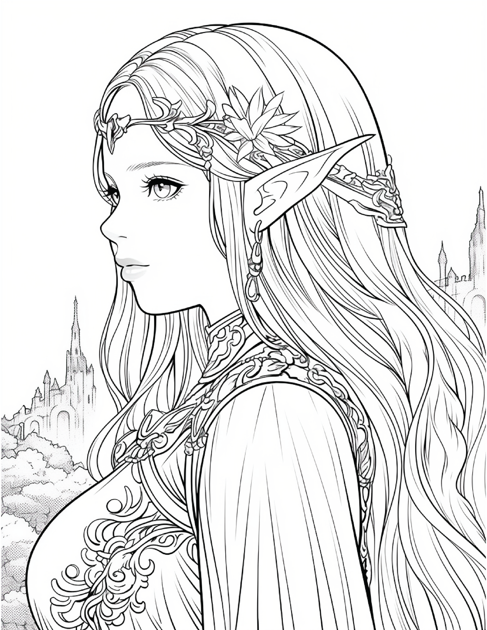 300 Elf Princess Coloring Pages 11 Robs Books