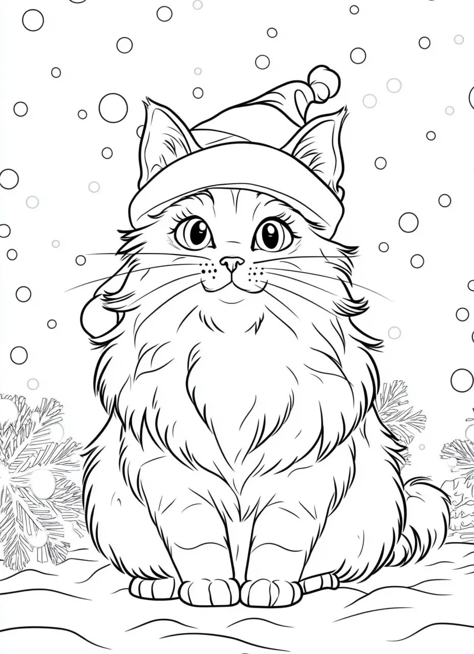 100 Christmas Cats Coloring Pages Robs Books
