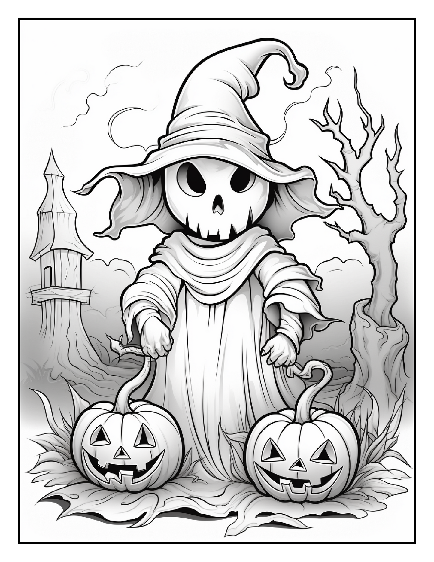 100 Halloween Ghost Coloring Pages For Adults Robs Books