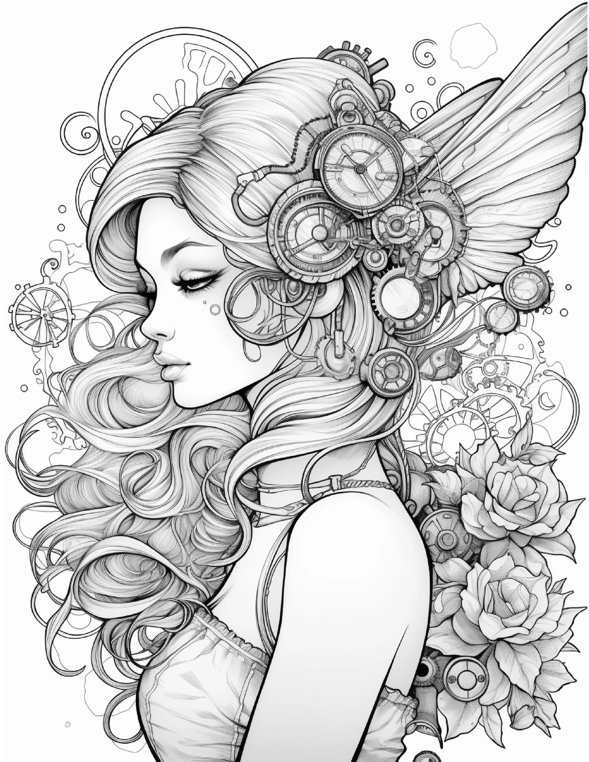 100 Steampunk Fairies Coloring Pages 2 Robs Books