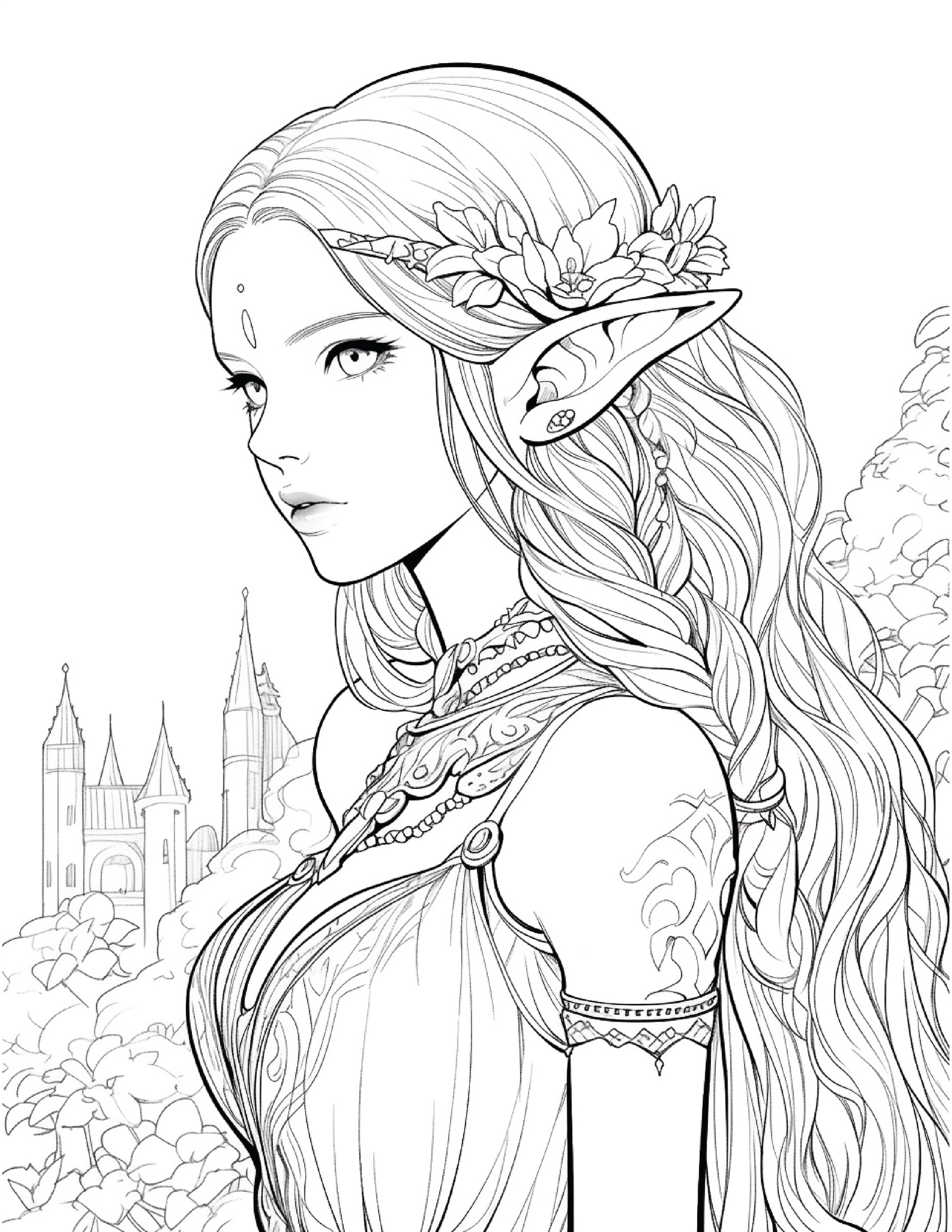 300 Elf Princess Coloring Pages 9 Robs Books