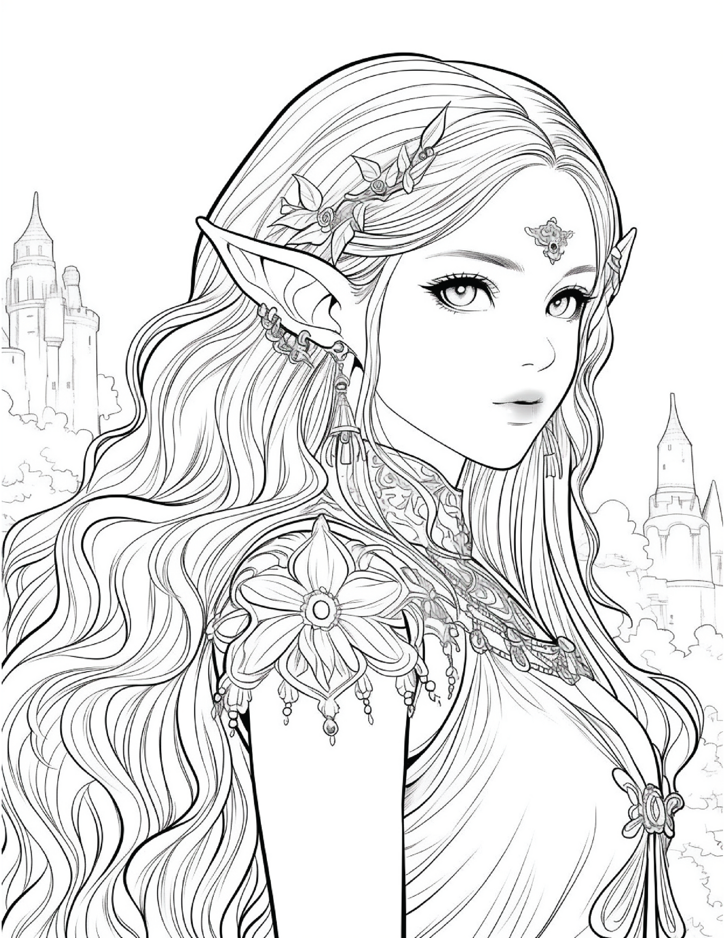 300 Elf Princess Coloring Pages 11 Robs Books