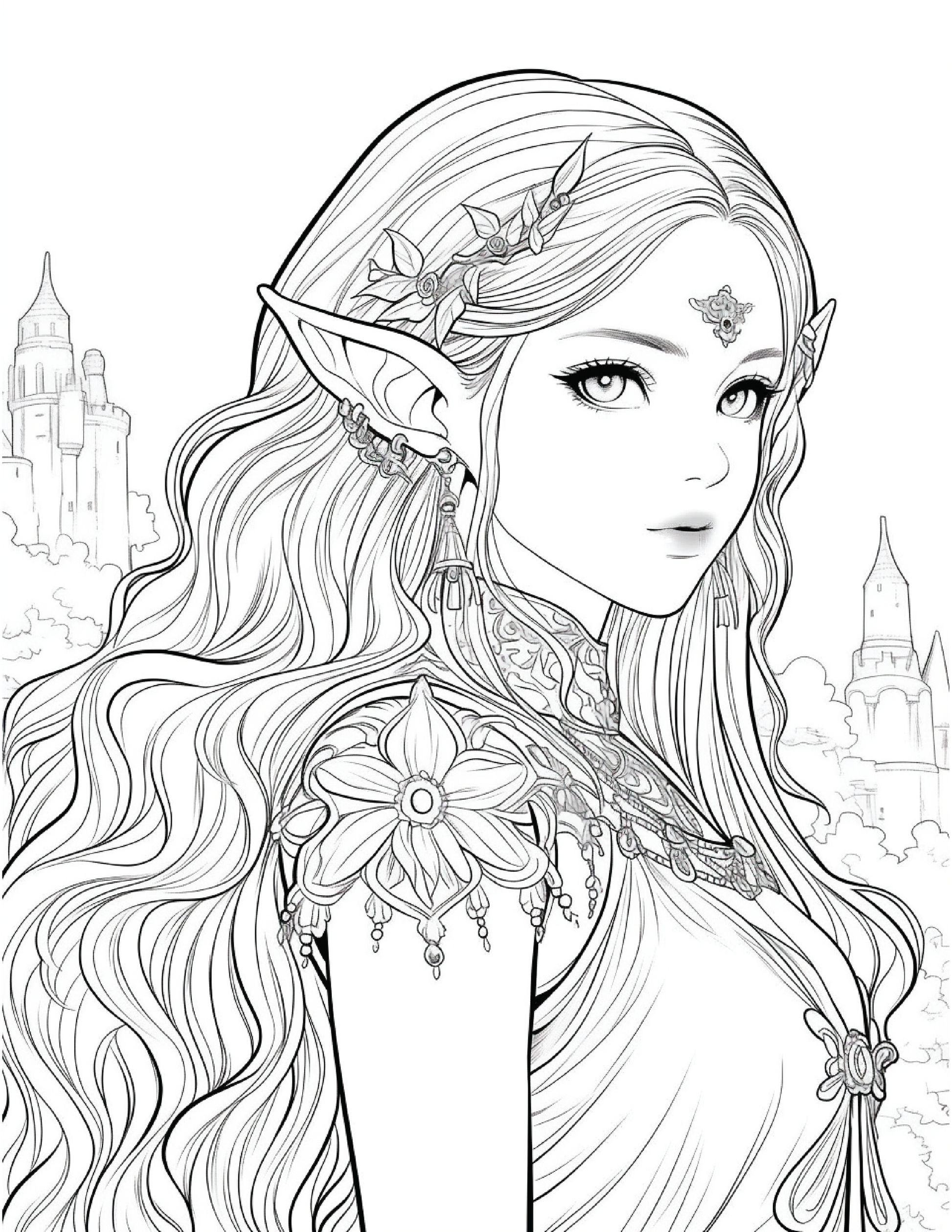 300 Elf Princess Coloring Pages 11 Robs Books
