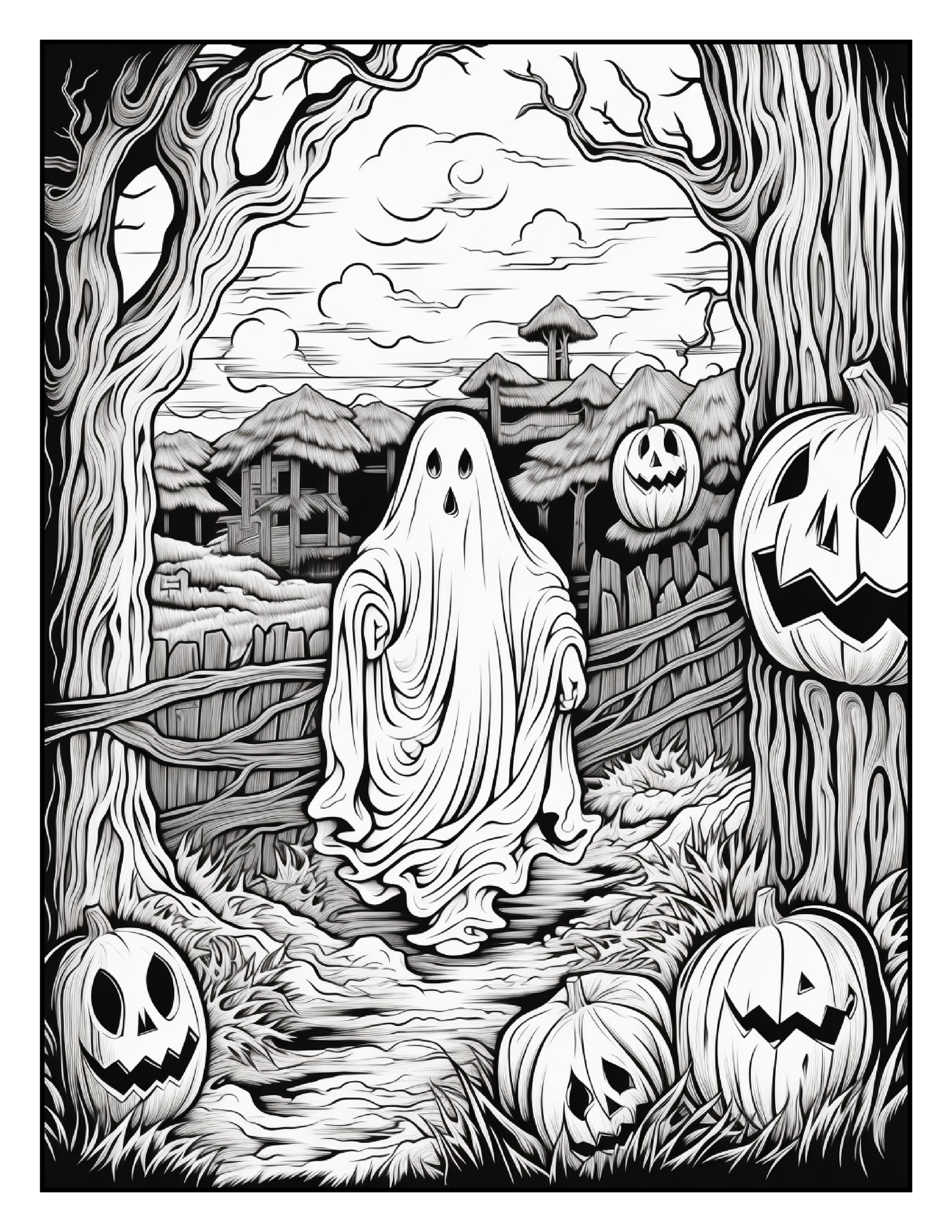 100 Halloween Ghost Coloring Pages For Adults 1 Robs Books
