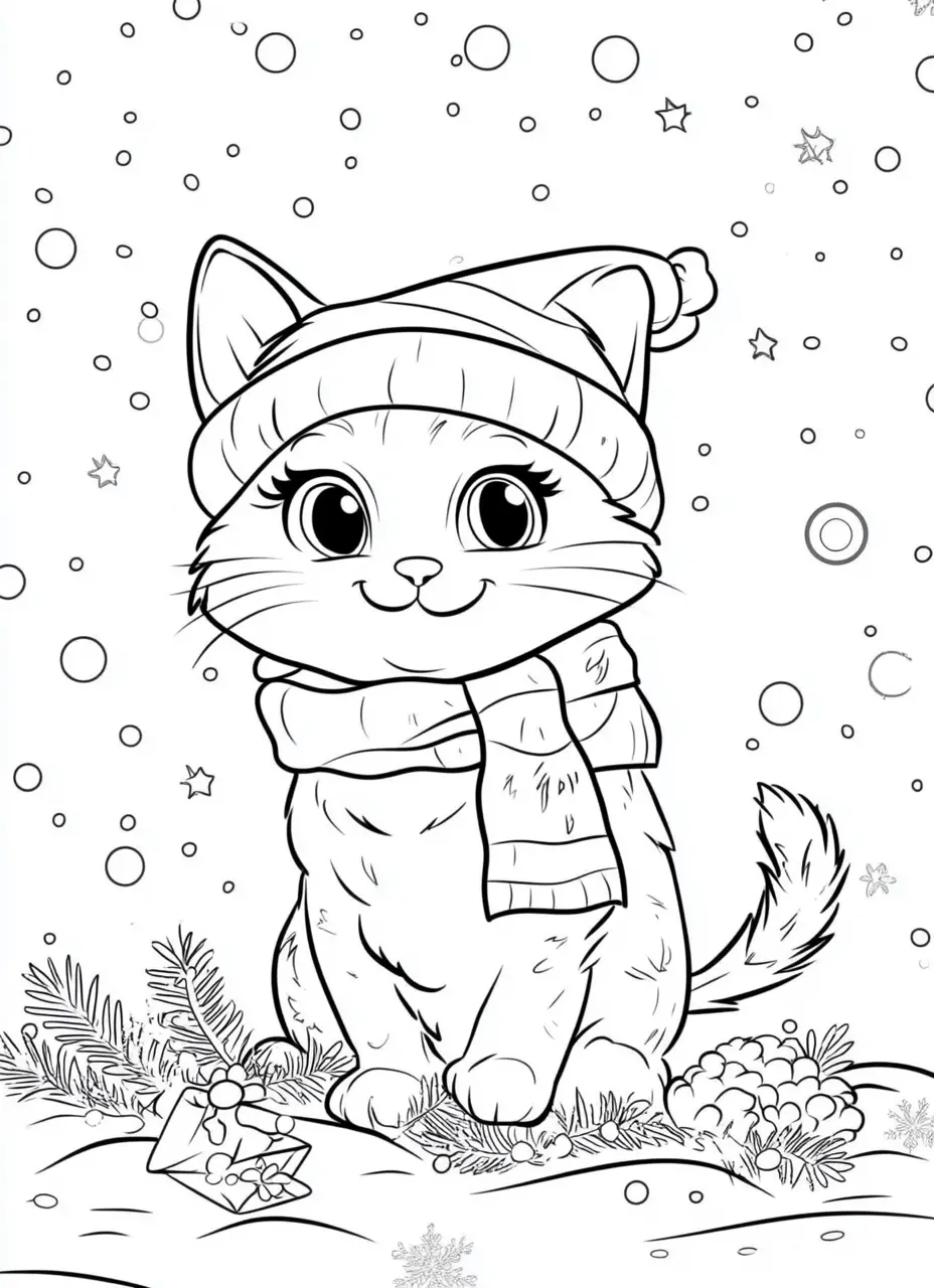 100 Christmas Cats Coloring Pages Robs Books