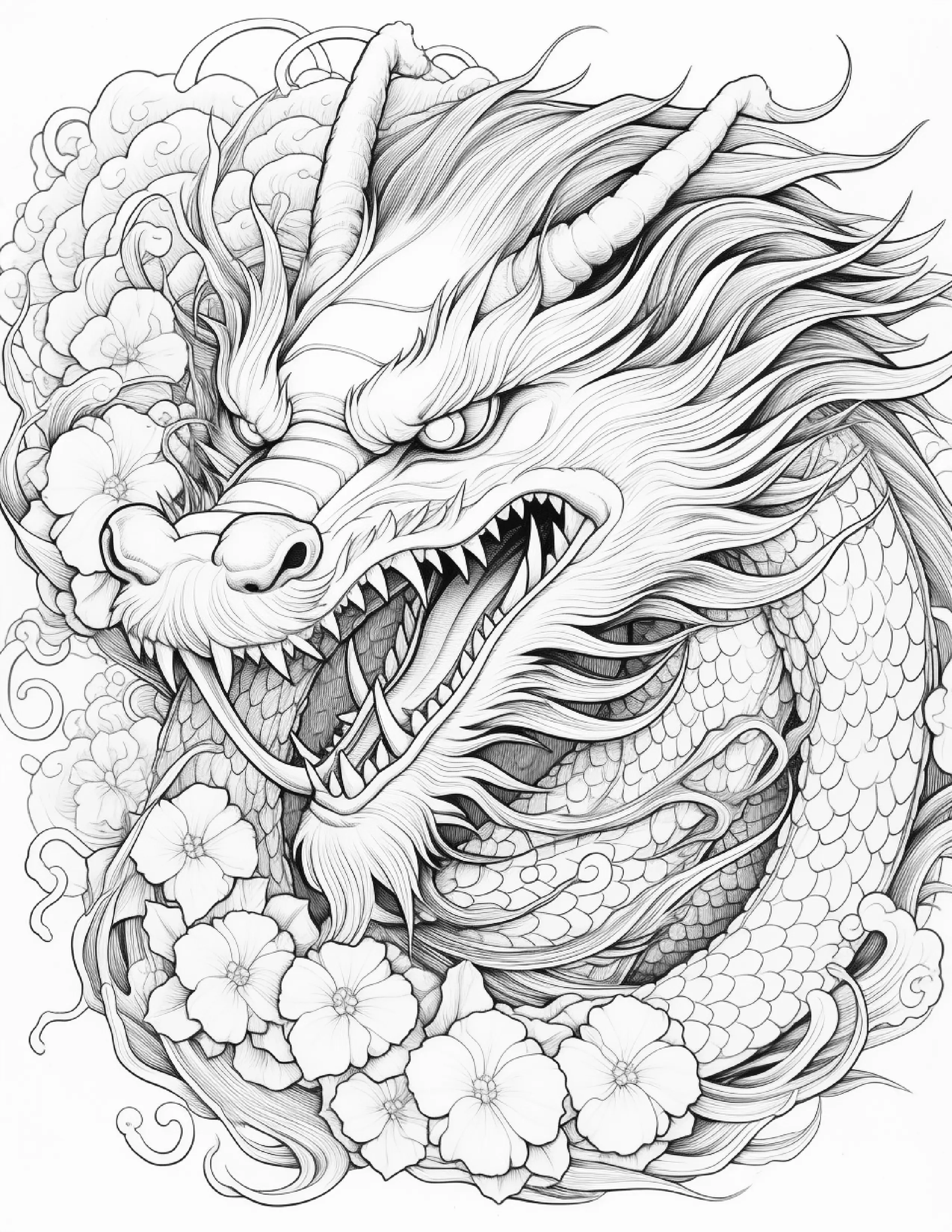 Chinese Dragon Coloring Pages For Adults 1 Robs Books