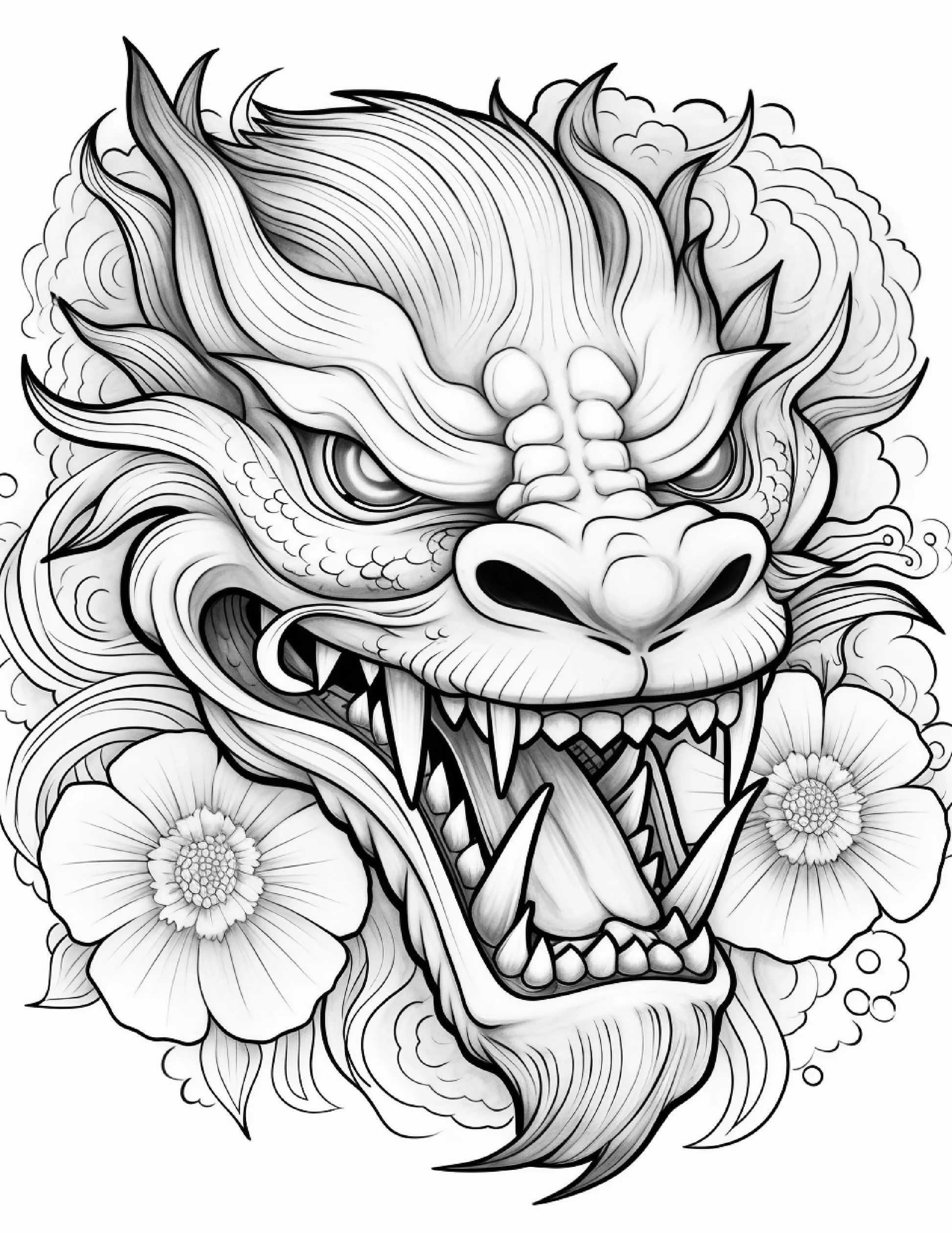 Chinese Dragon Coloring Pages For Adults 1 Robs Books