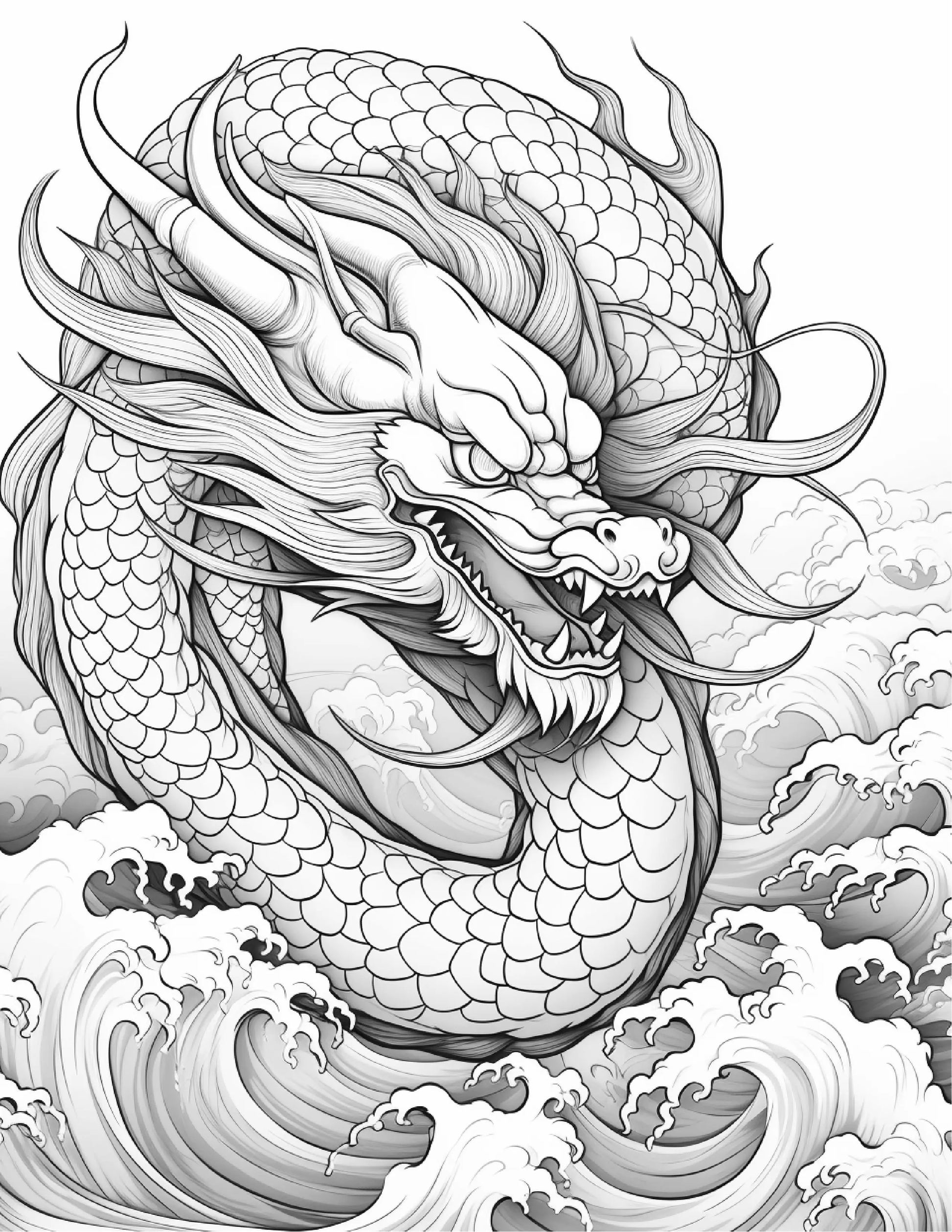 Chinese Dragon Coloring Pages For Adults 1 Robs Books