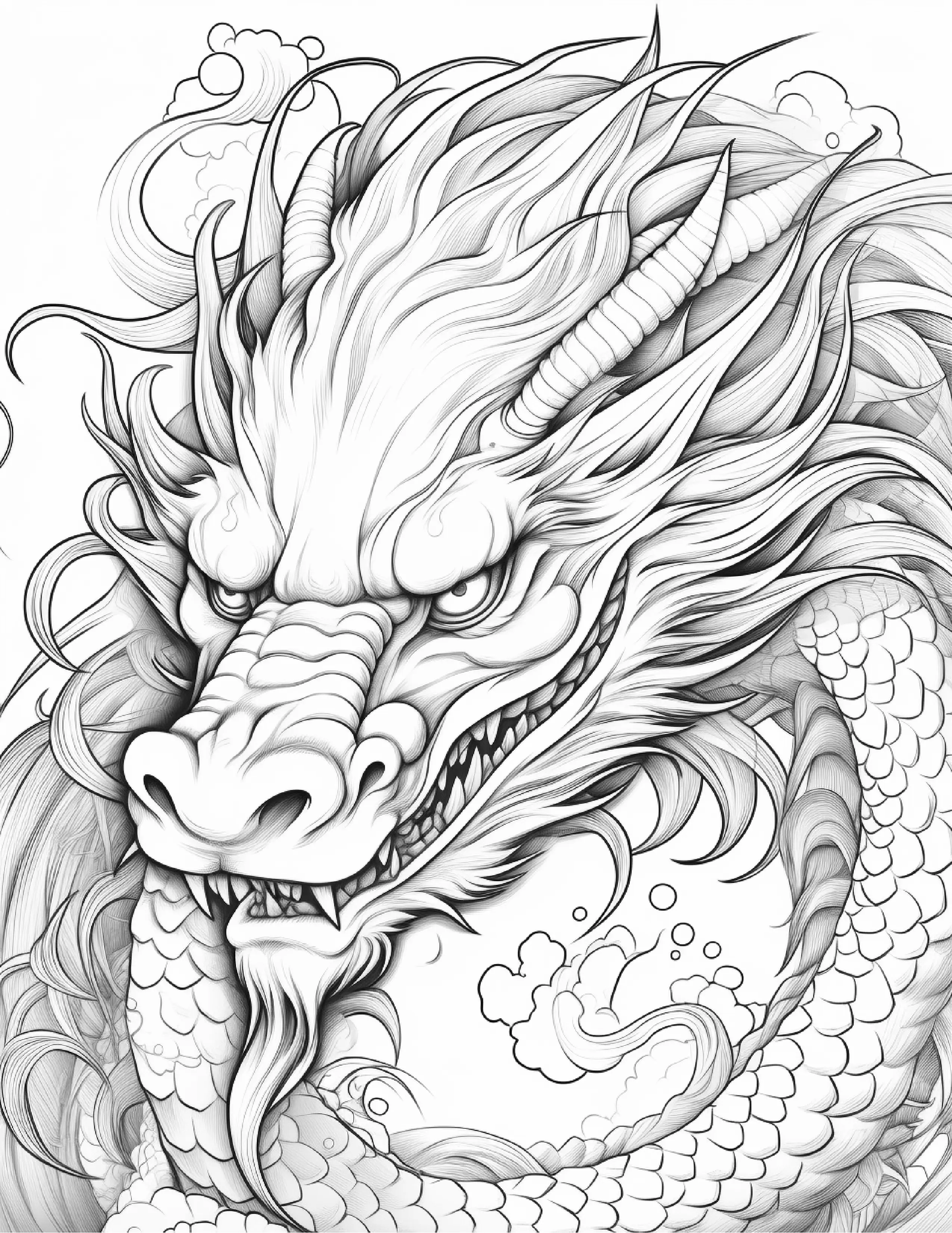 Chinese Dragon Coloring Pages For Adults 1 Robs Books