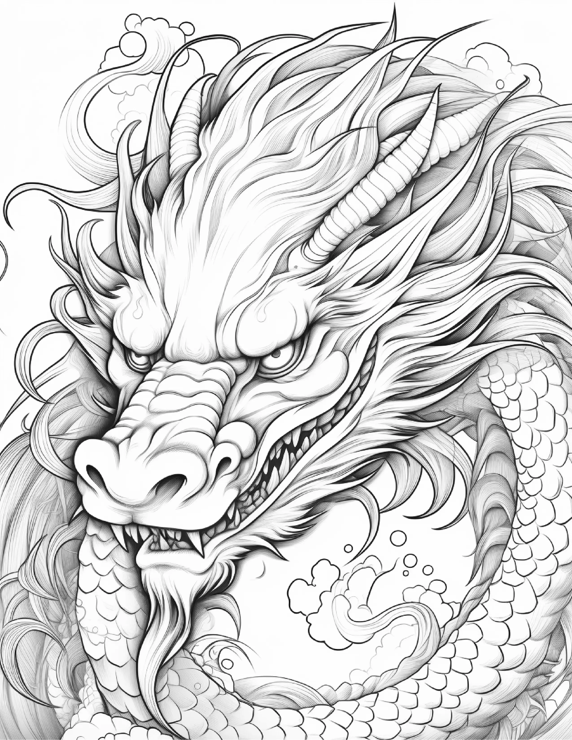 Chinese Dragon Coloring Pages For Adults 1 Robs Books