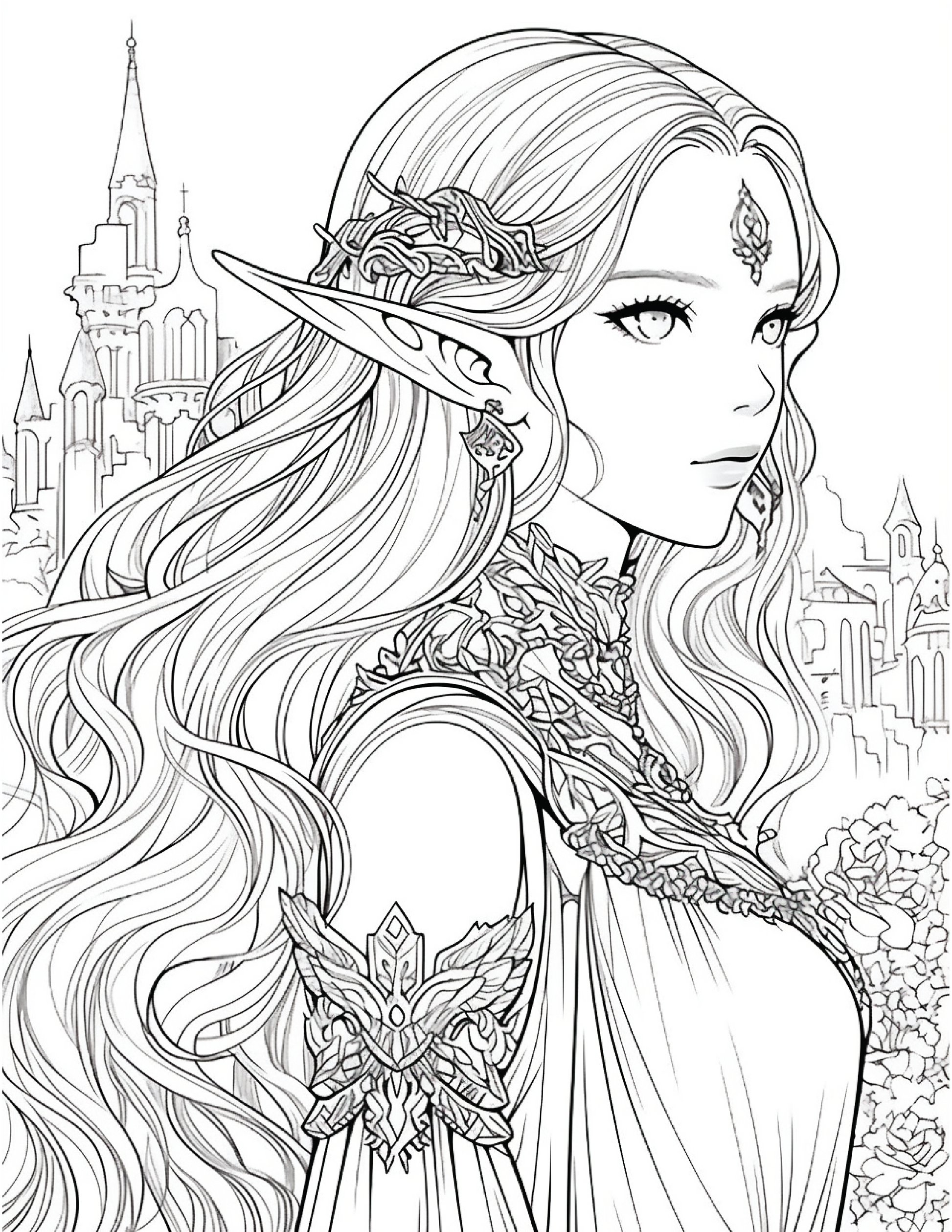 300 Elf Princess Coloring Pages 11 Robs Books