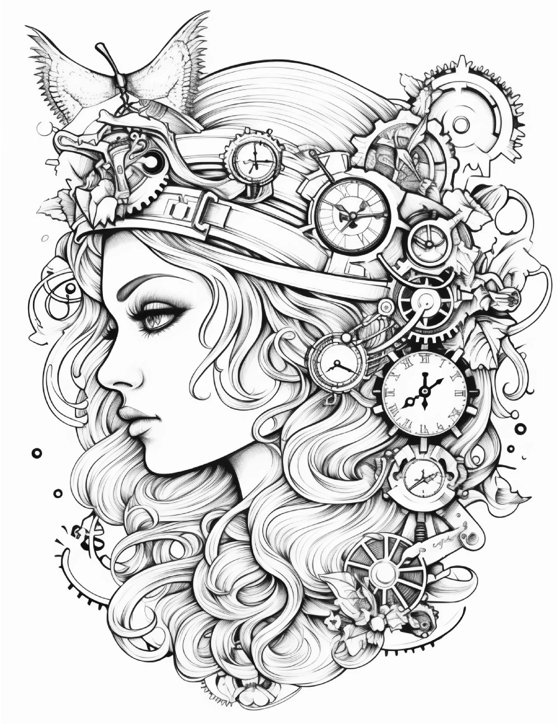 100 Steampunk Fairies Coloring Pages 2 Robs Books