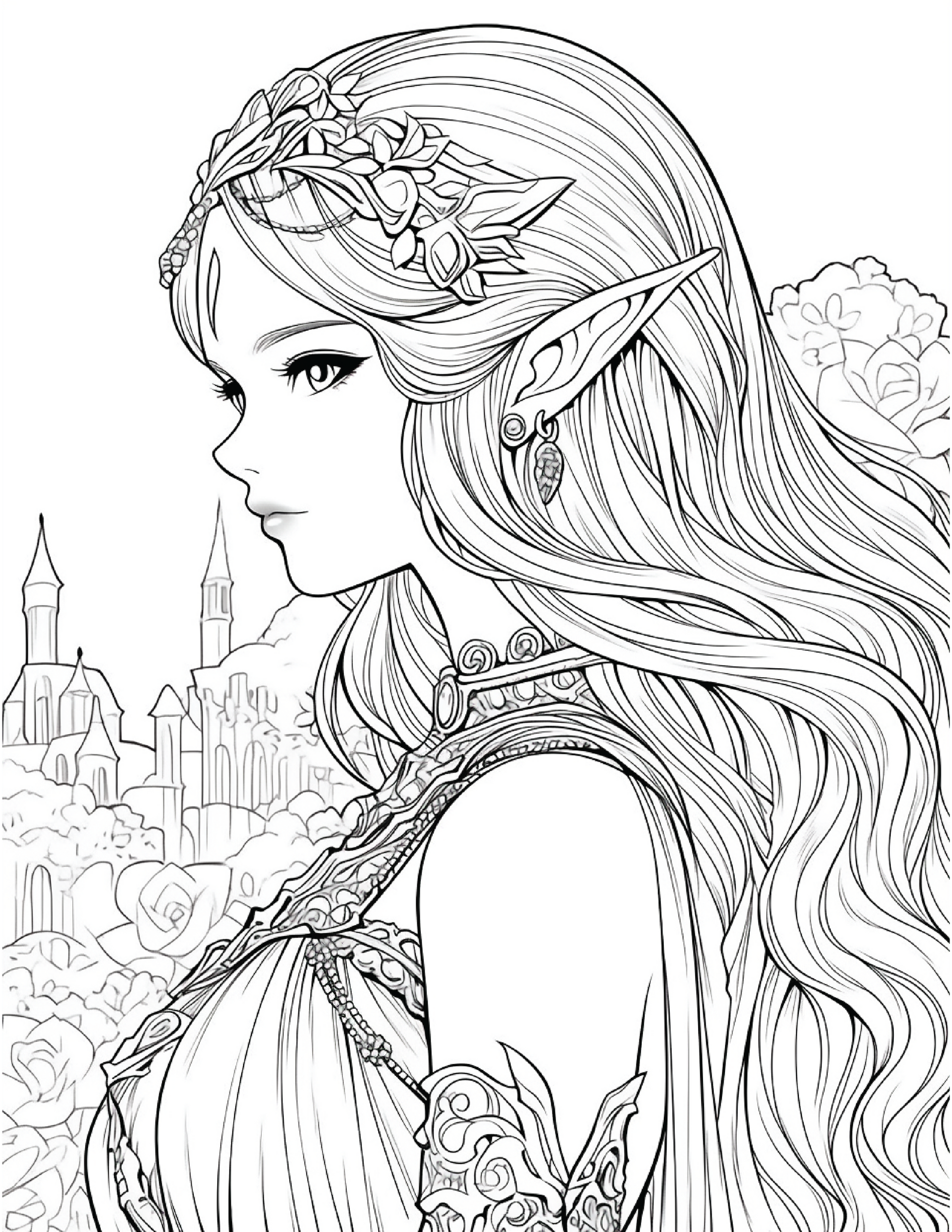 300 Elf Princess Coloring Pages 11 Robs Books