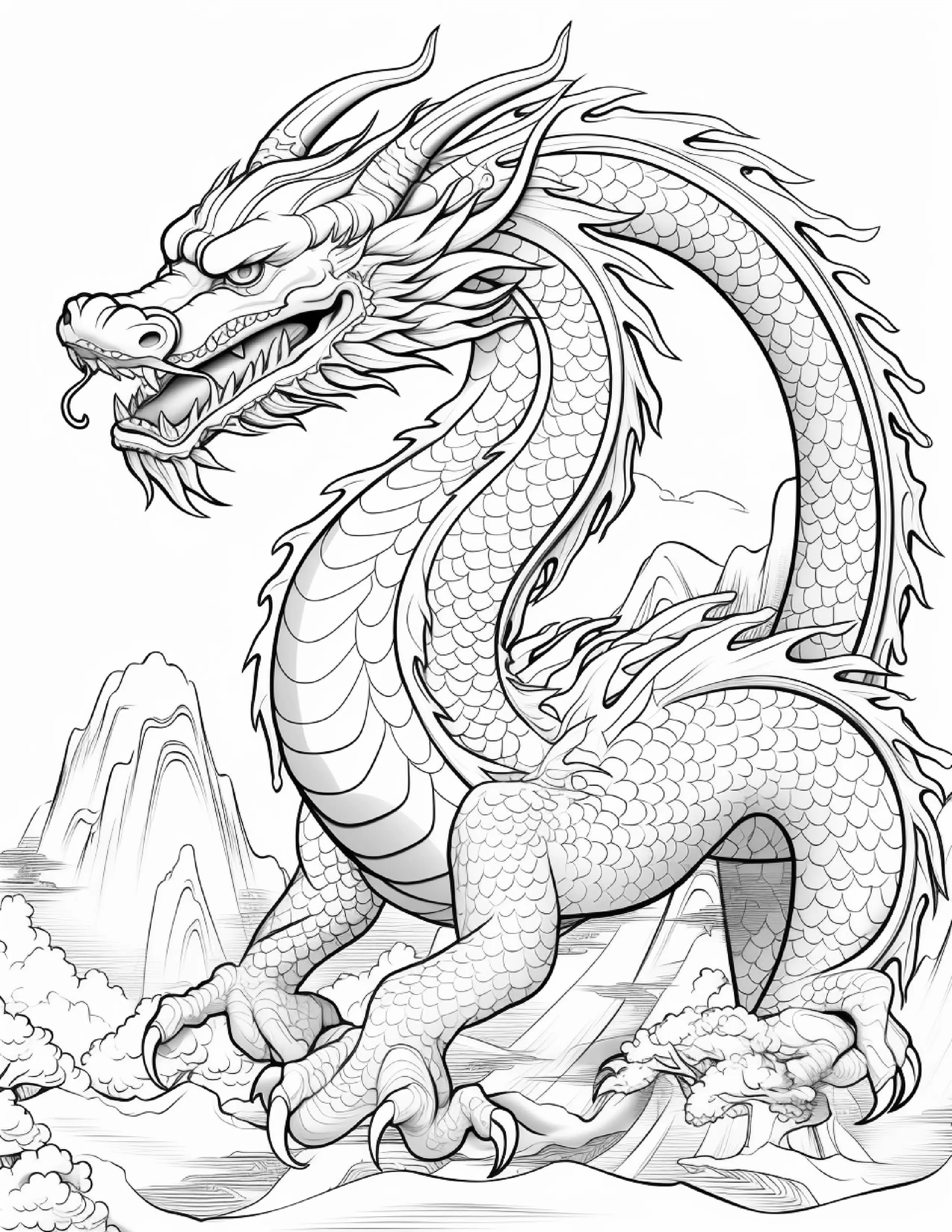 270 Chinese Dragon Coloring Pages For Adults 3 Robs Books