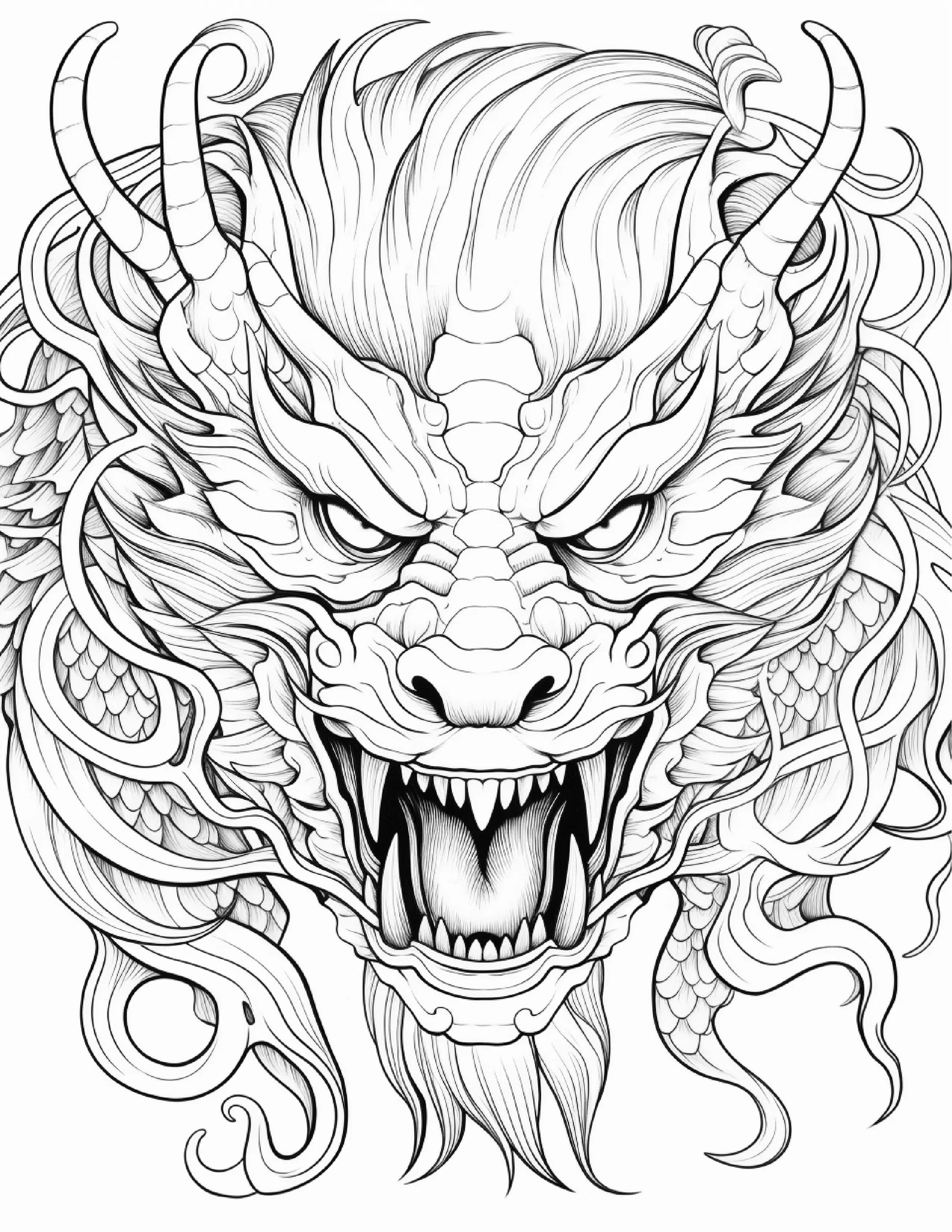 270 Chinese Dragon Coloring Pages For Adults 3 Robs Books