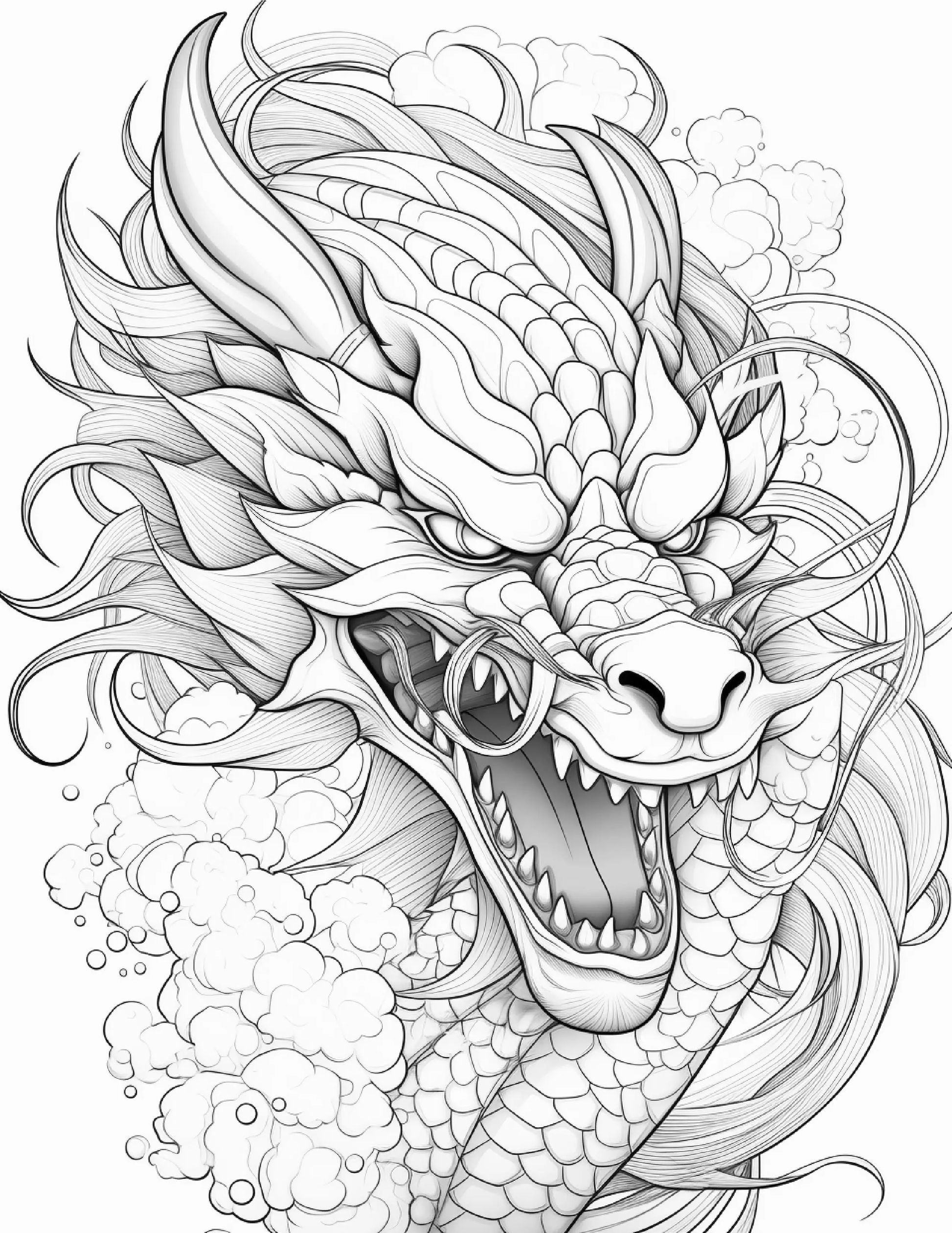 270 Chinese Dragon Coloring Pages For Adults 3 Robs Books