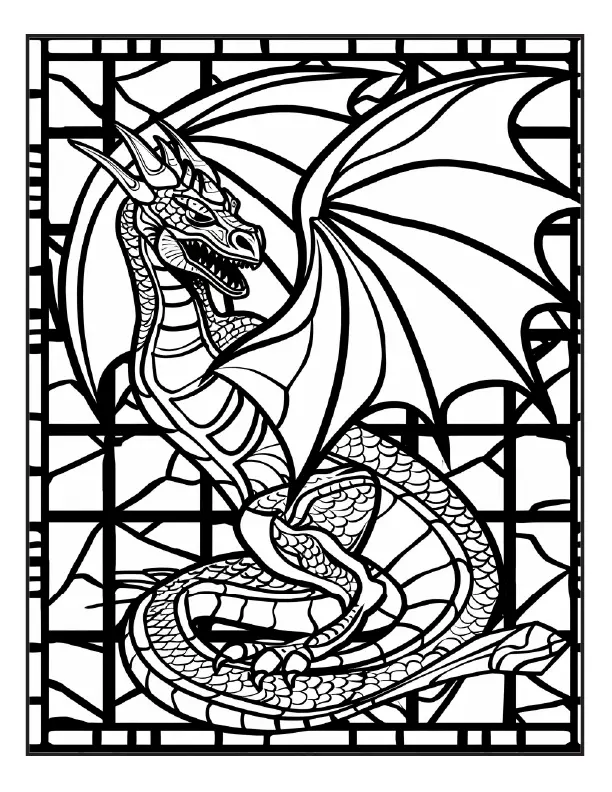 200 Stained Glass Dragon Coloring Pages for Adults Robs Books
