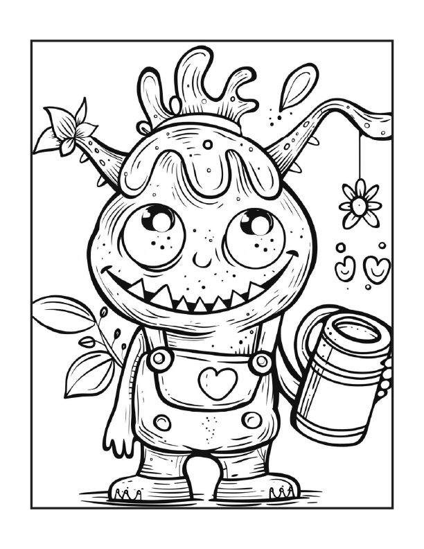 200 Cute Monsters Coloring Pages for Kids 1 Robs Books