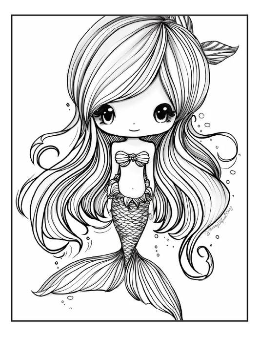 200 Mermaid Chibi Girls Coloring Pages for Adults Robs Books