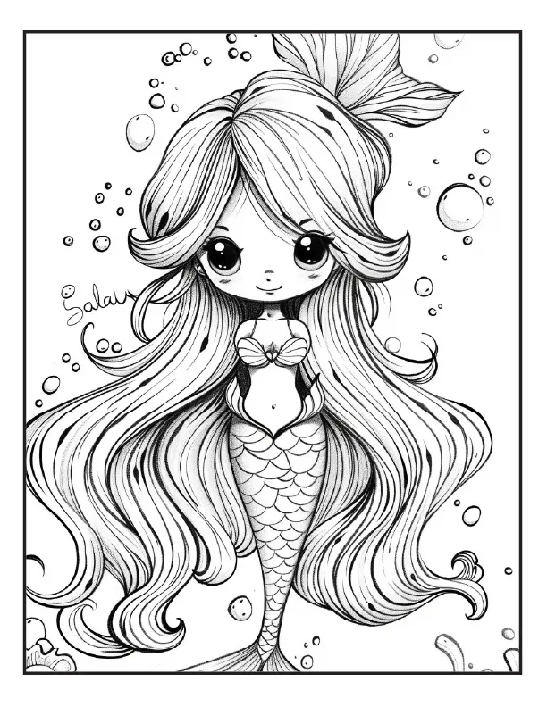 200 Mermaid Chibi Girls Coloring Pages for Adults Robs Books