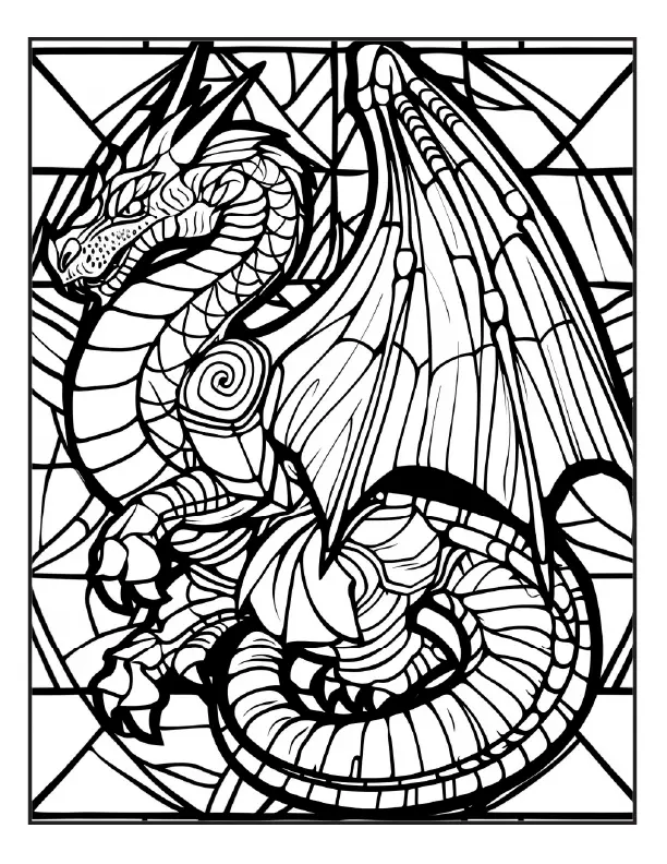 200 Stained Glass Dragon Coloring Pages for Adults Robs Books