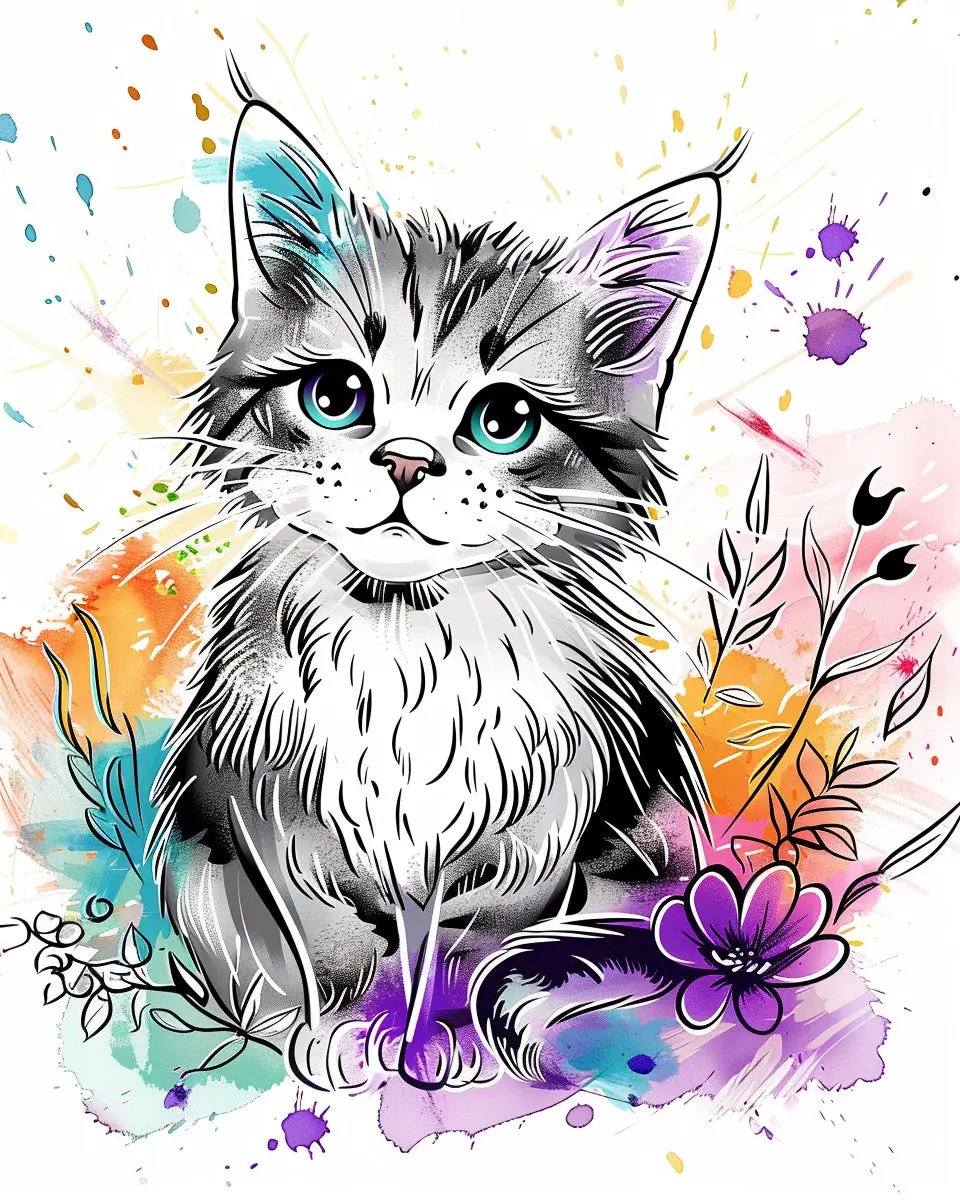 100 Kitty Cat Coloring Book Robs Books