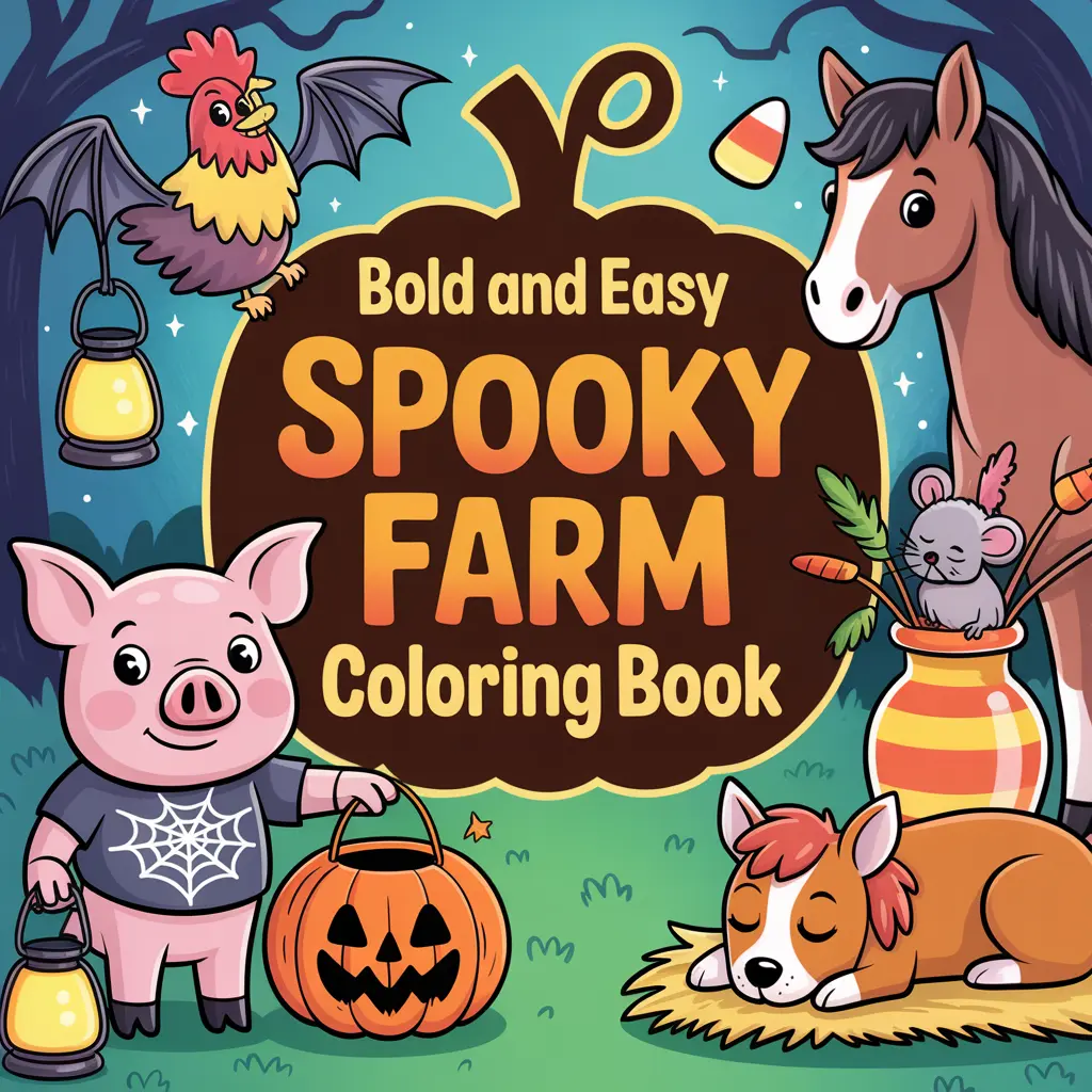 Bold and Easy Spooky Farm Coloring Pages Robs Books
