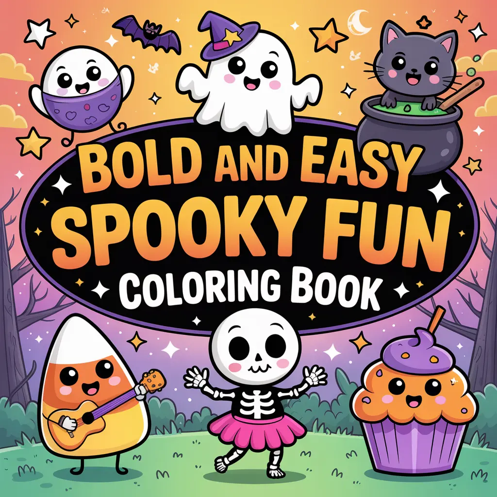 Bold and Easy Spooky Fun Coloring Pages Robs Books