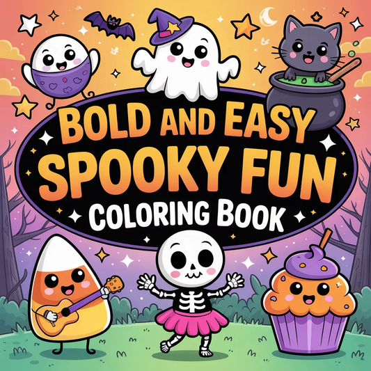 Bold and Easy Spooky Fun Coloring Pages Robs Books