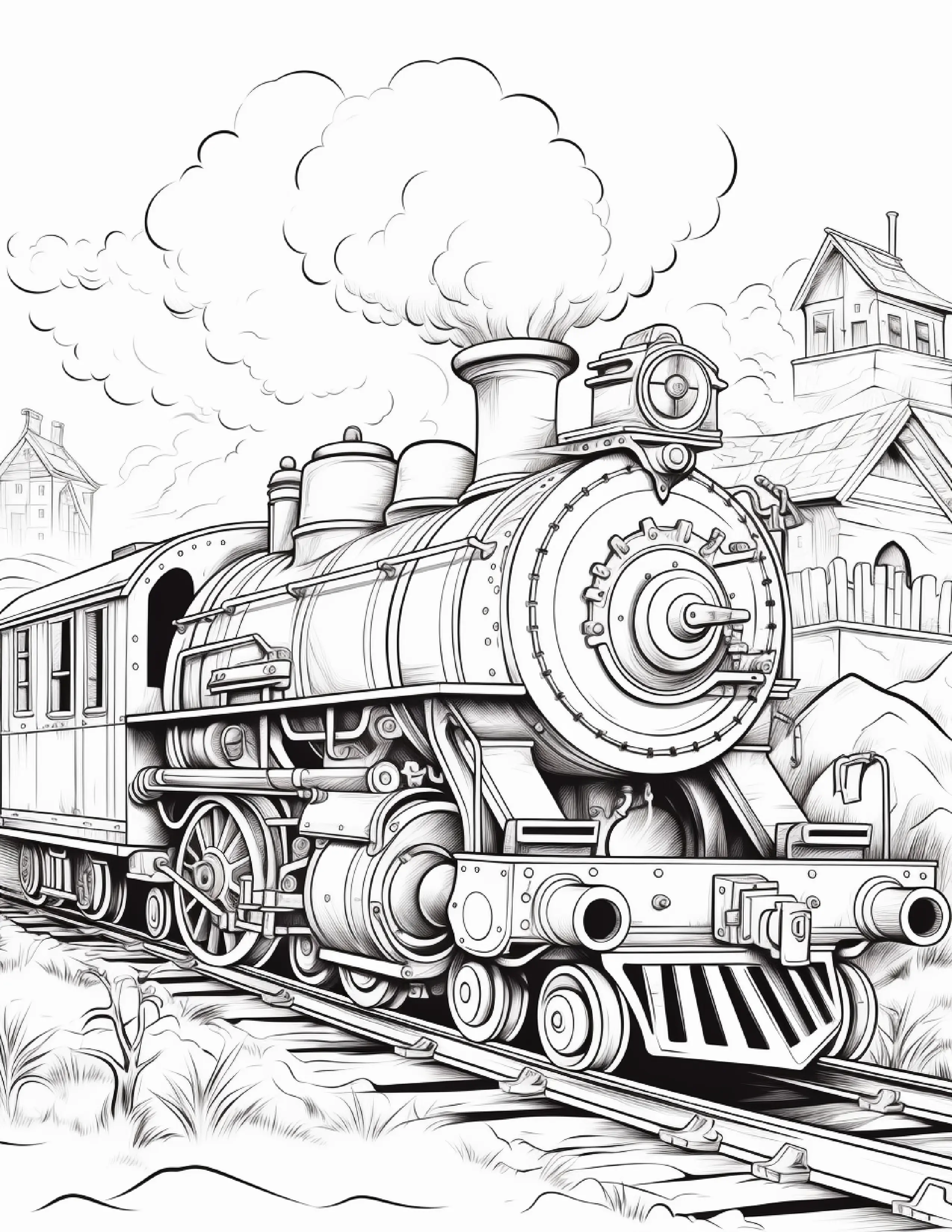 100 Steampunk Train Coloring Pages 1 Robs Books