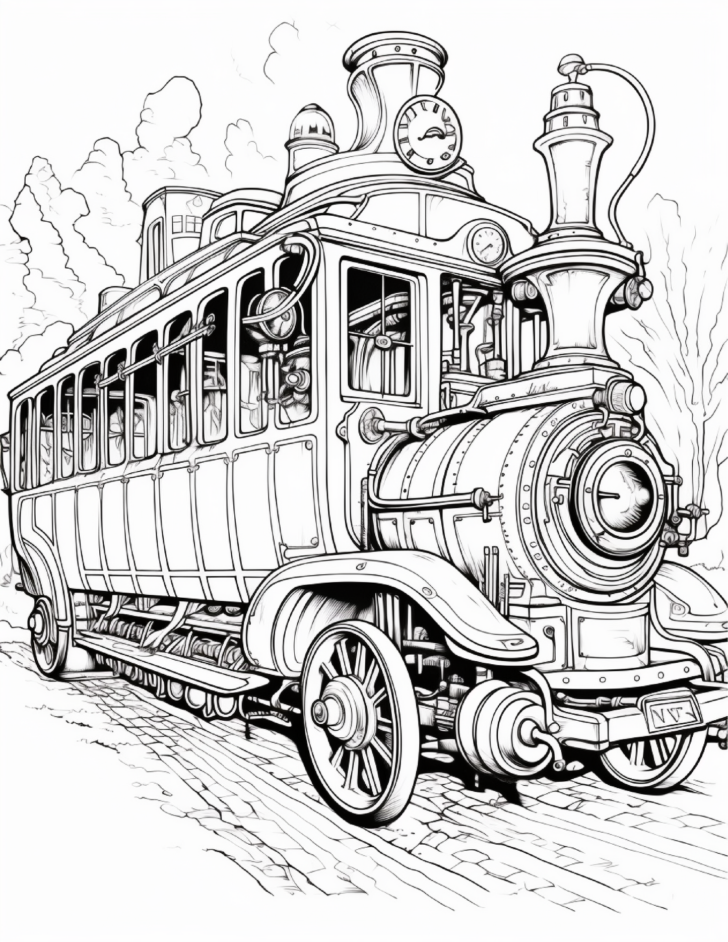 100 Steampunk Bus Coloring Pages 1 Robs Books