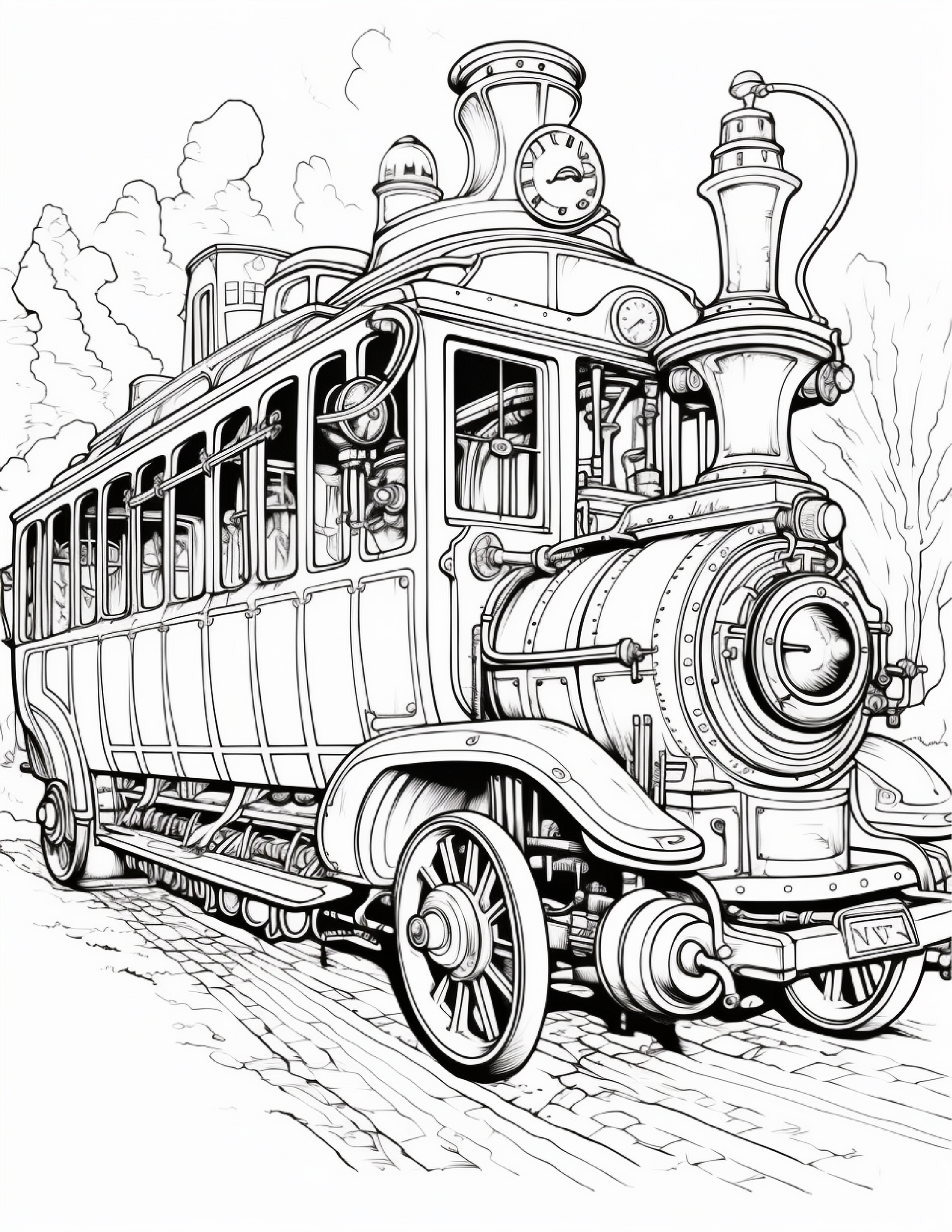 100 Steampunk Bus Coloring Pages 1 Robs Books
