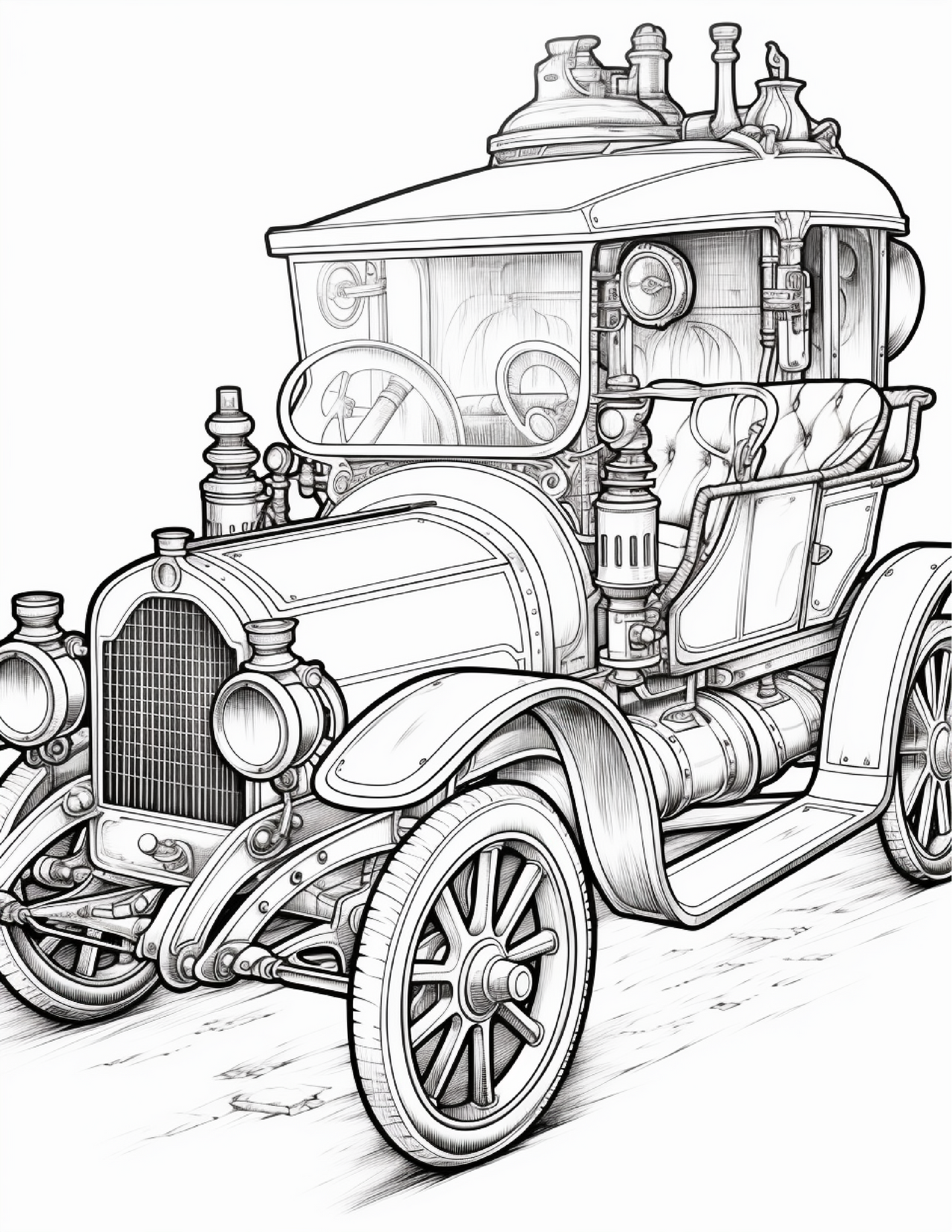 100 Steampunk Car Coloring Pages Robs Books
